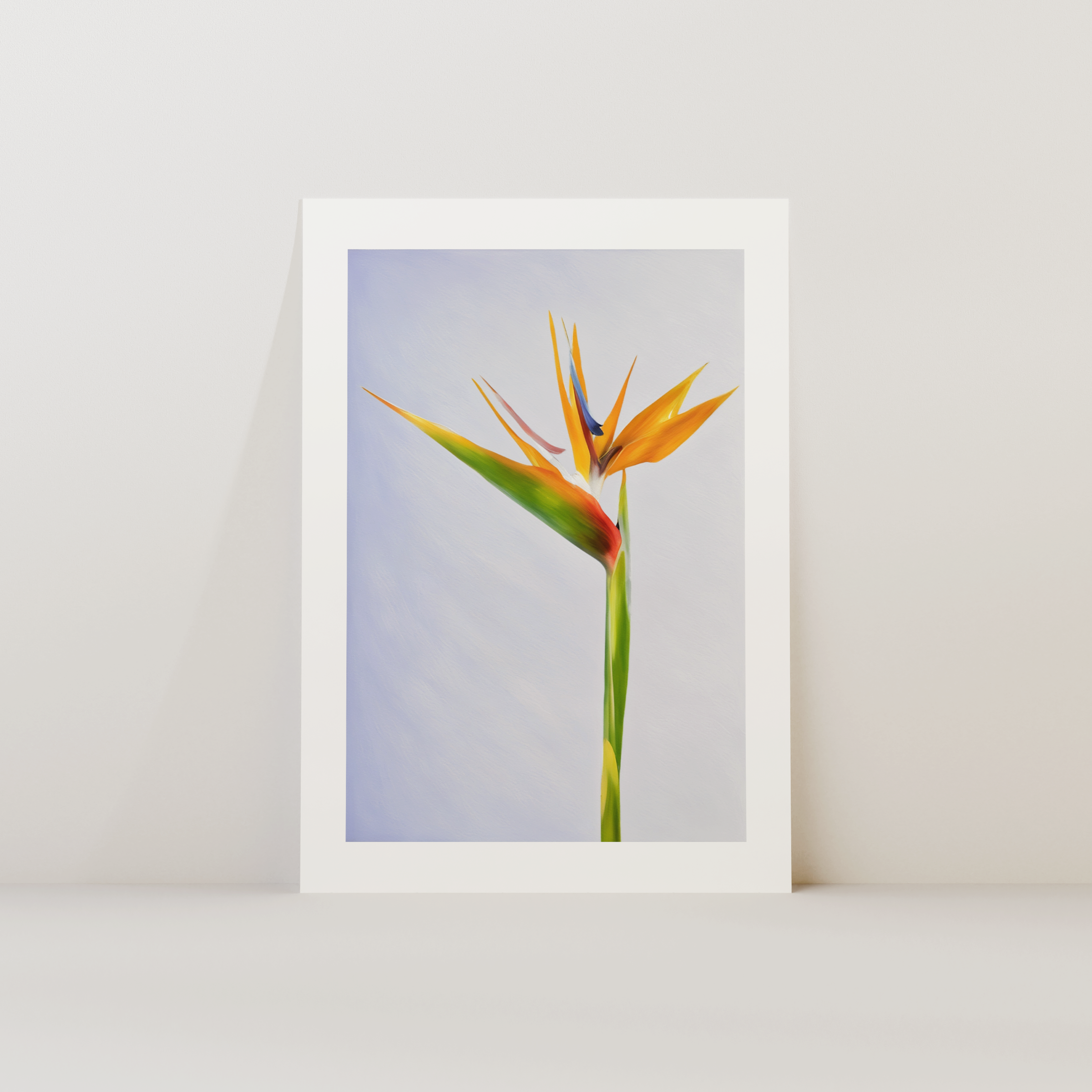 Unframed Bird of Paradise Wall Art Print – Tropical Botanical Flower Illustration for Modern Home Decor