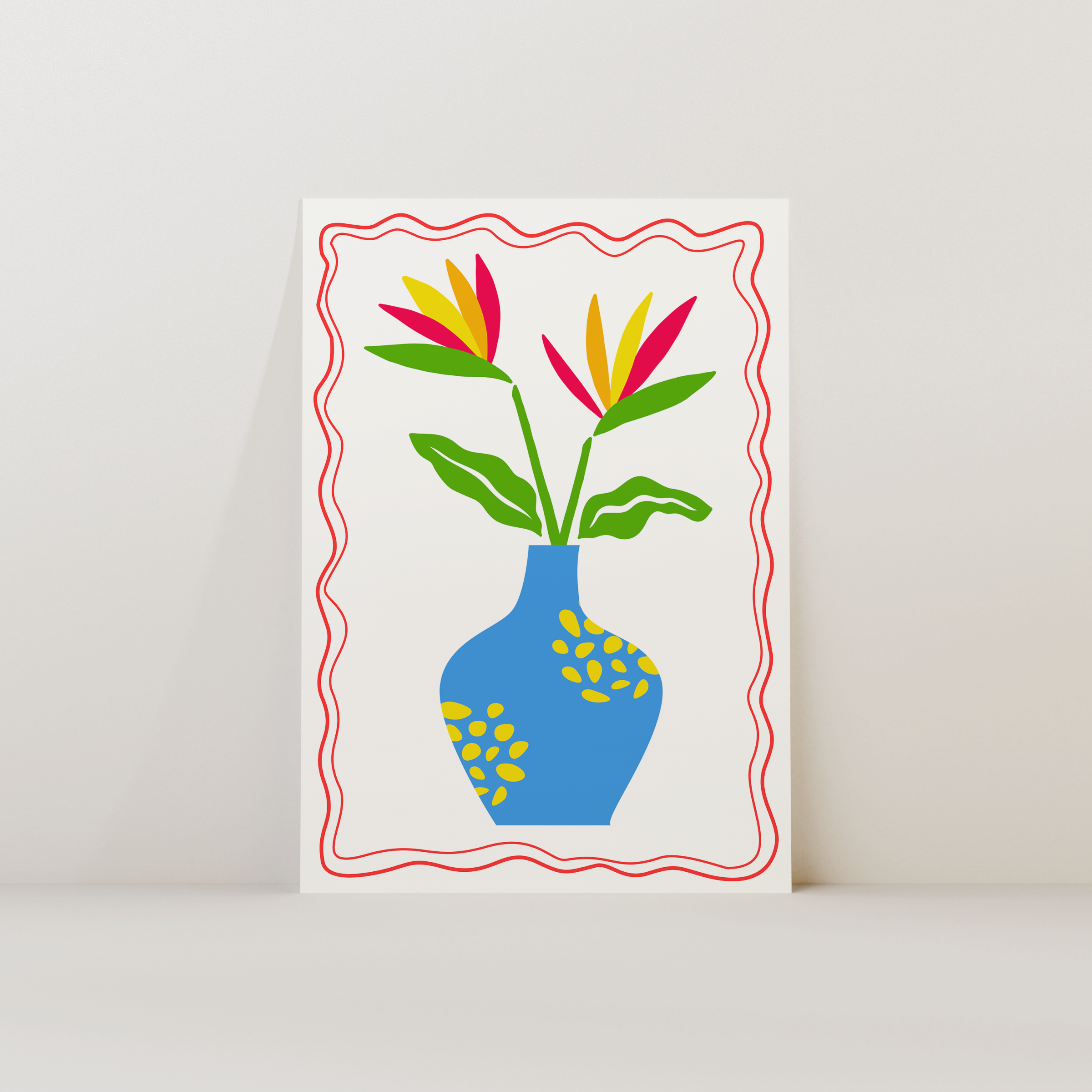 Unframed Bird of Paradise Colourful Boho Floral Art Print
