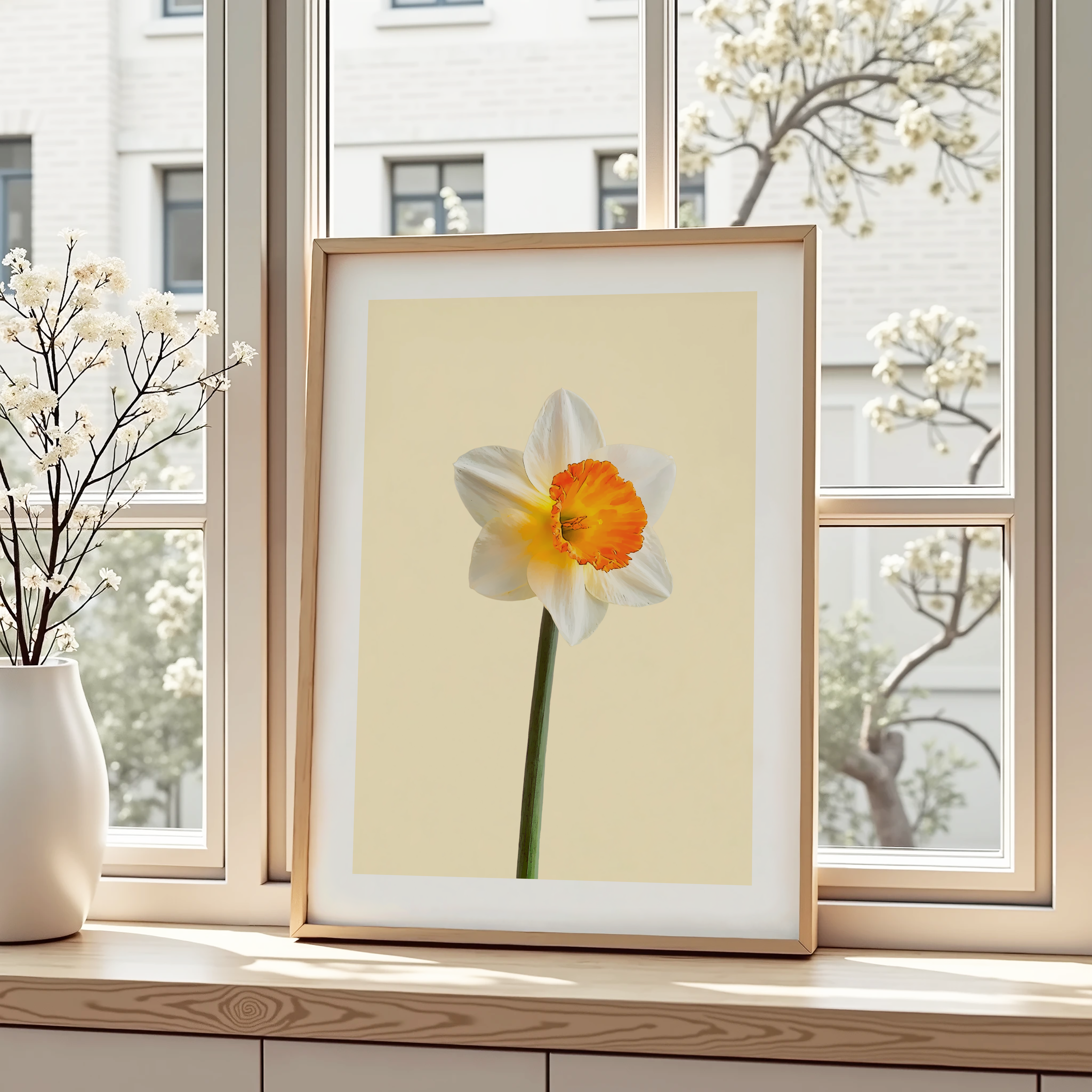 Unframed Daffodil Pretty Spring Floral Art Print