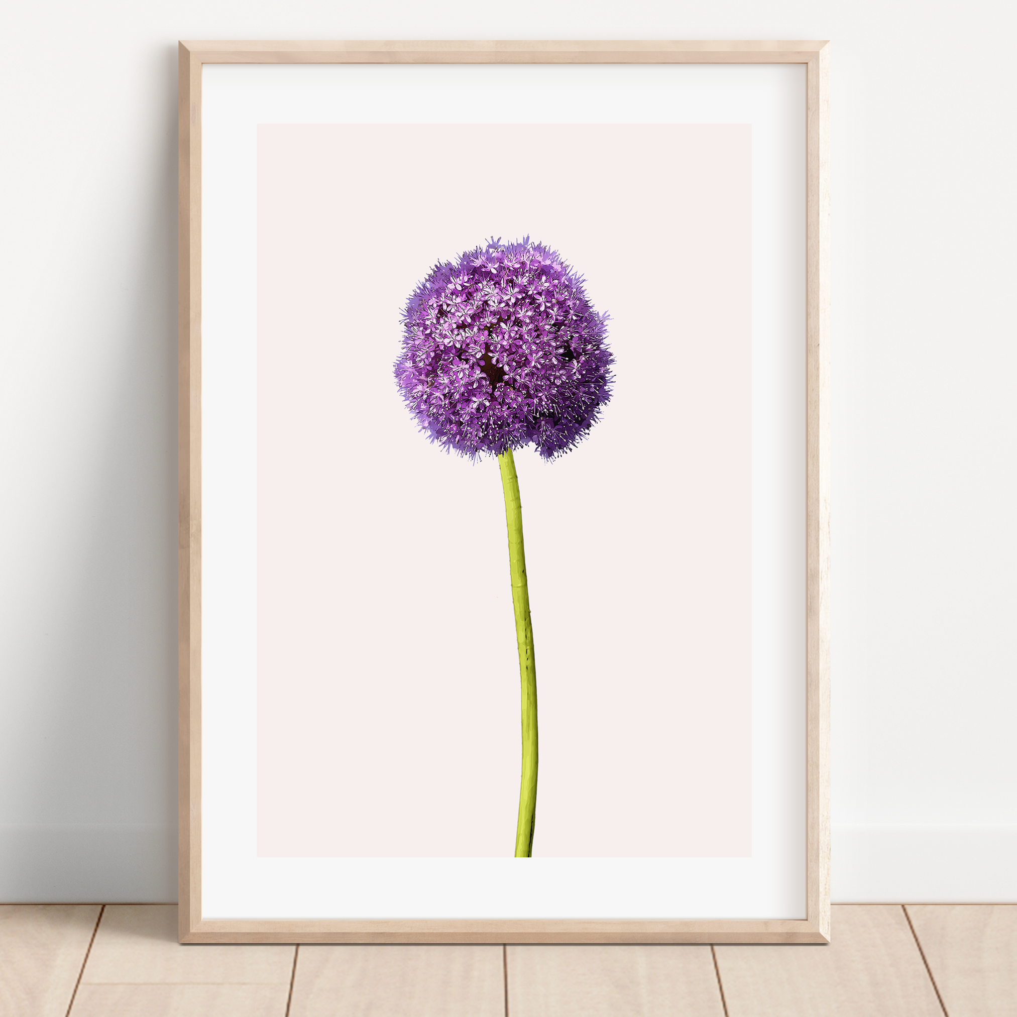 Unframed Purple Allium Minimalist Floral Art Print
