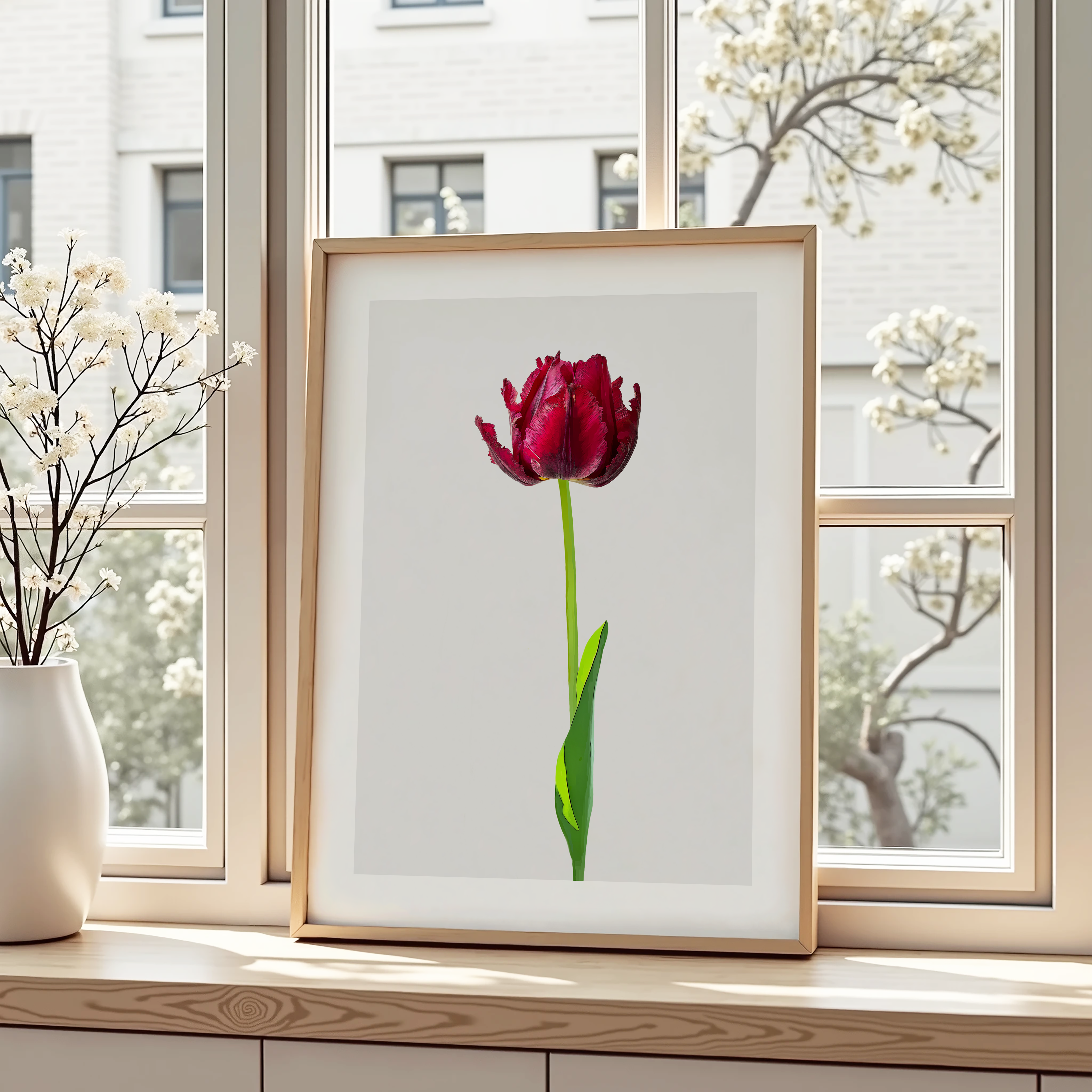Unframed Tulip Minimalist Floral Art Print