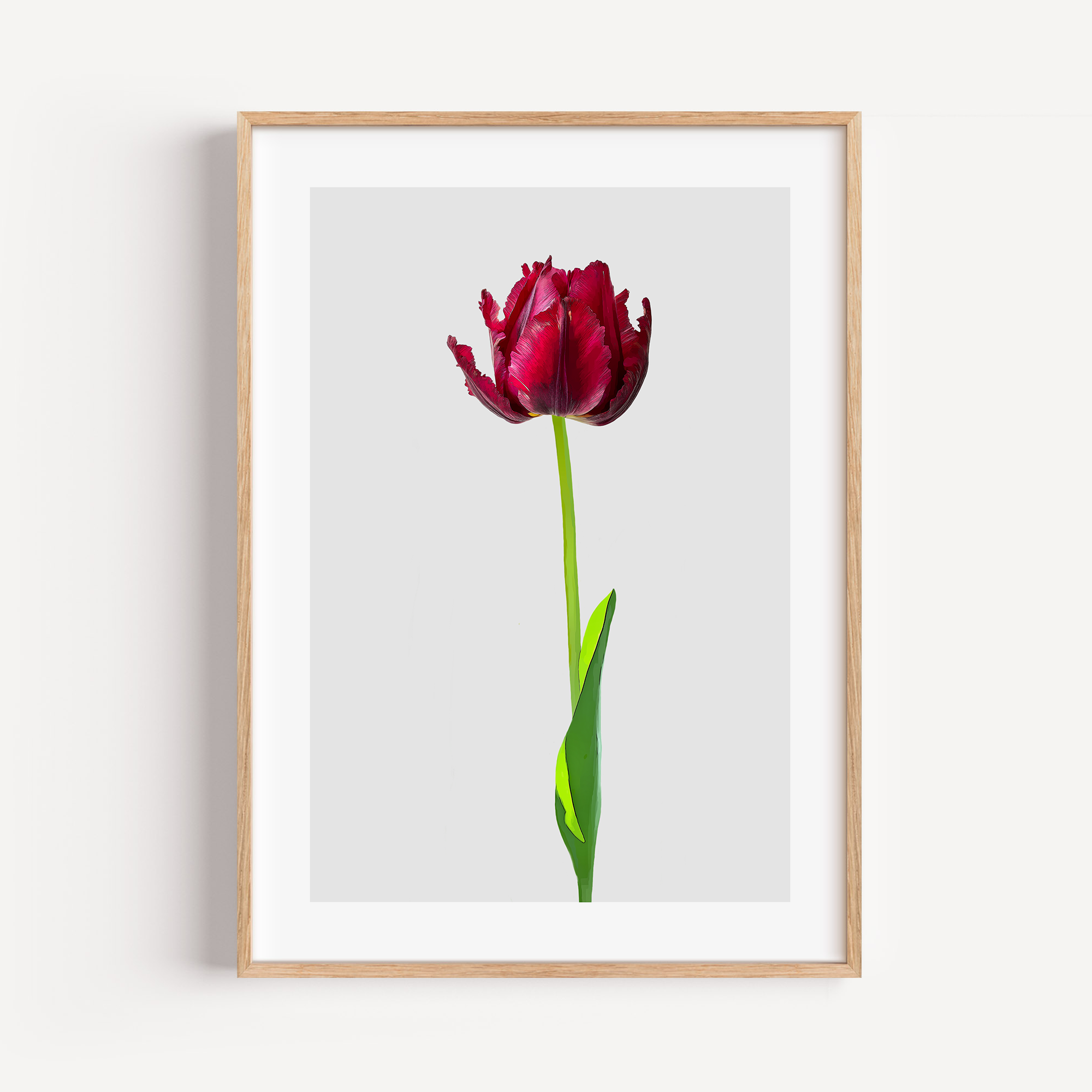 Unframed Tulip Minimalist Floral Art Print