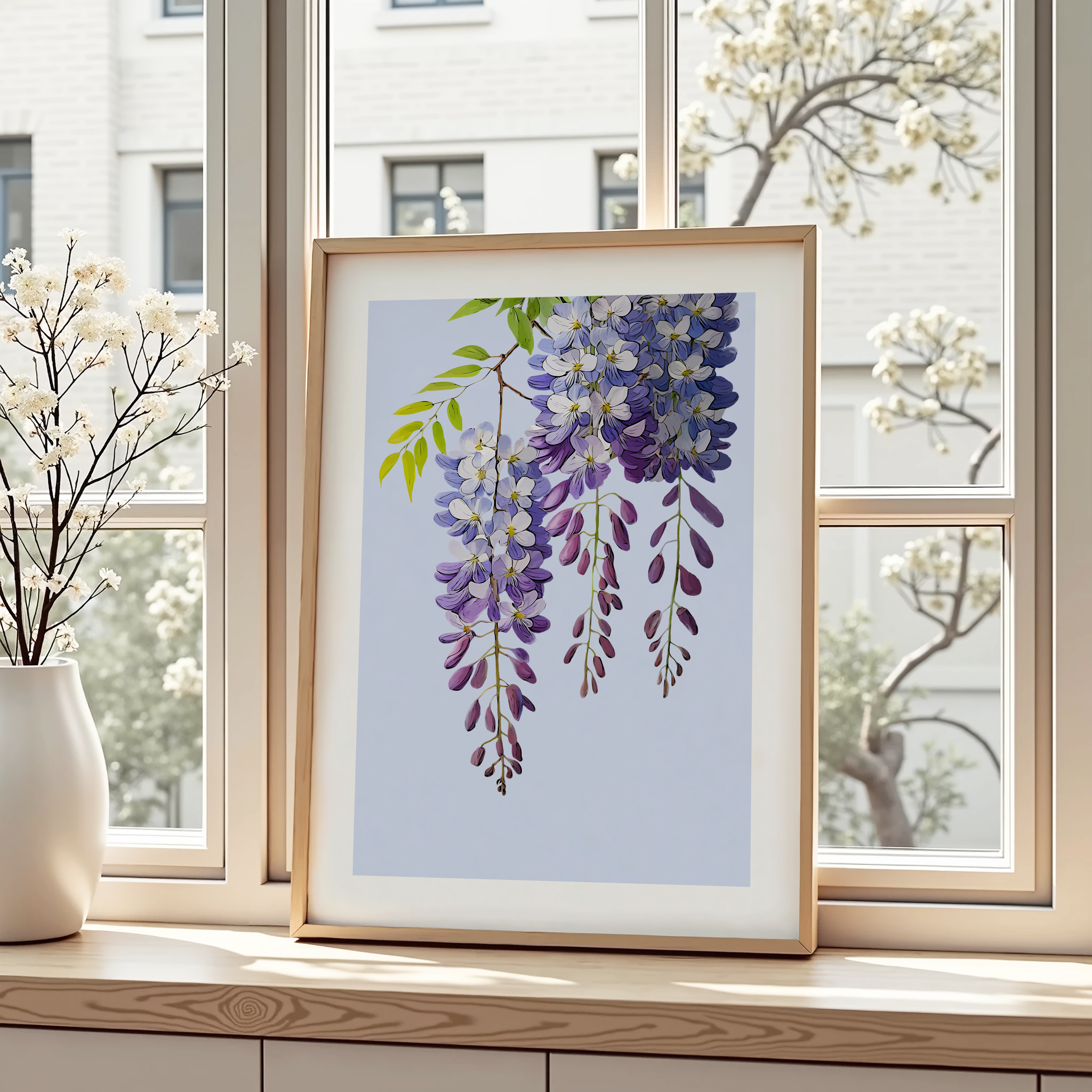 Unframed Wisteria Floral Art Print