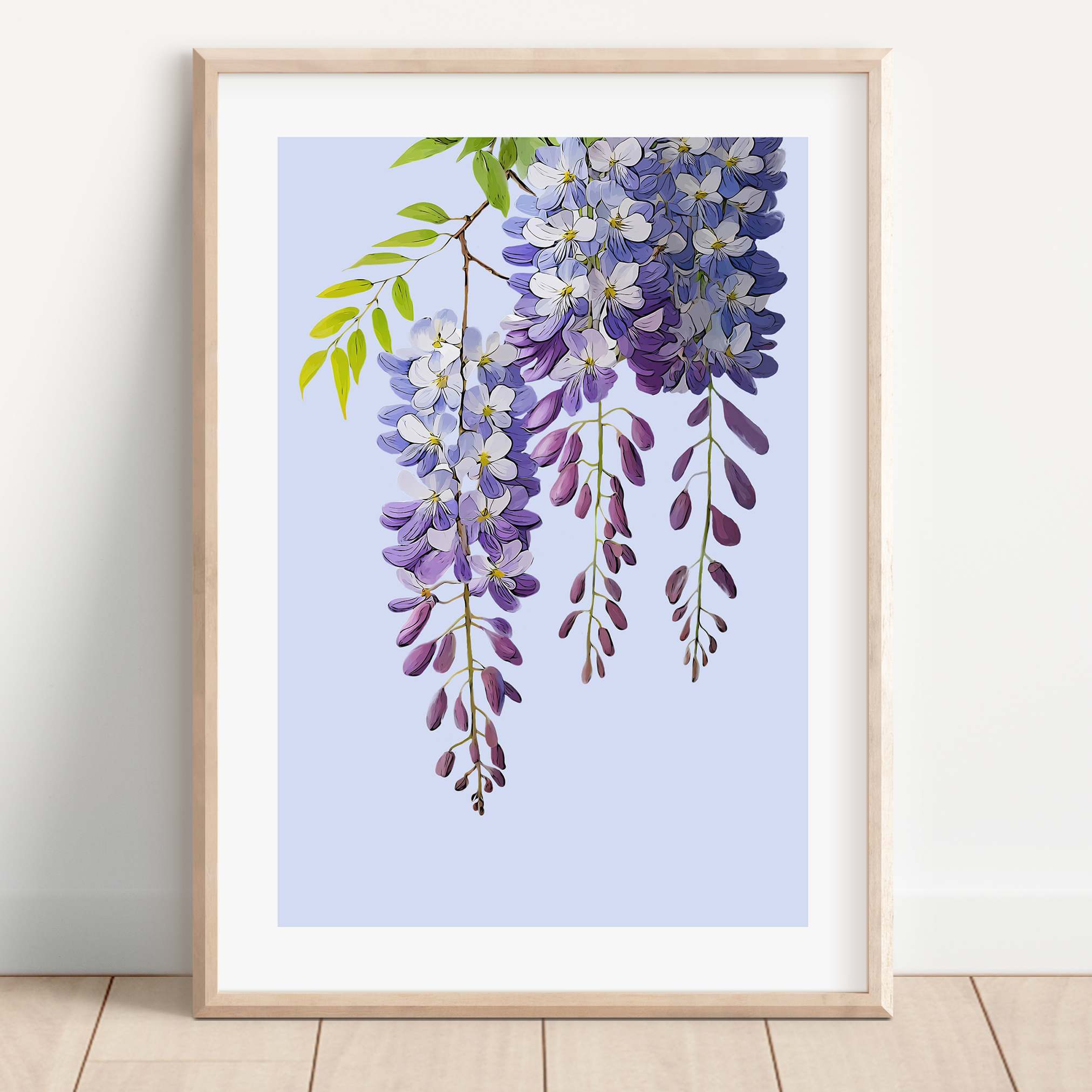 Unframed Wisteria Floral Art Print
