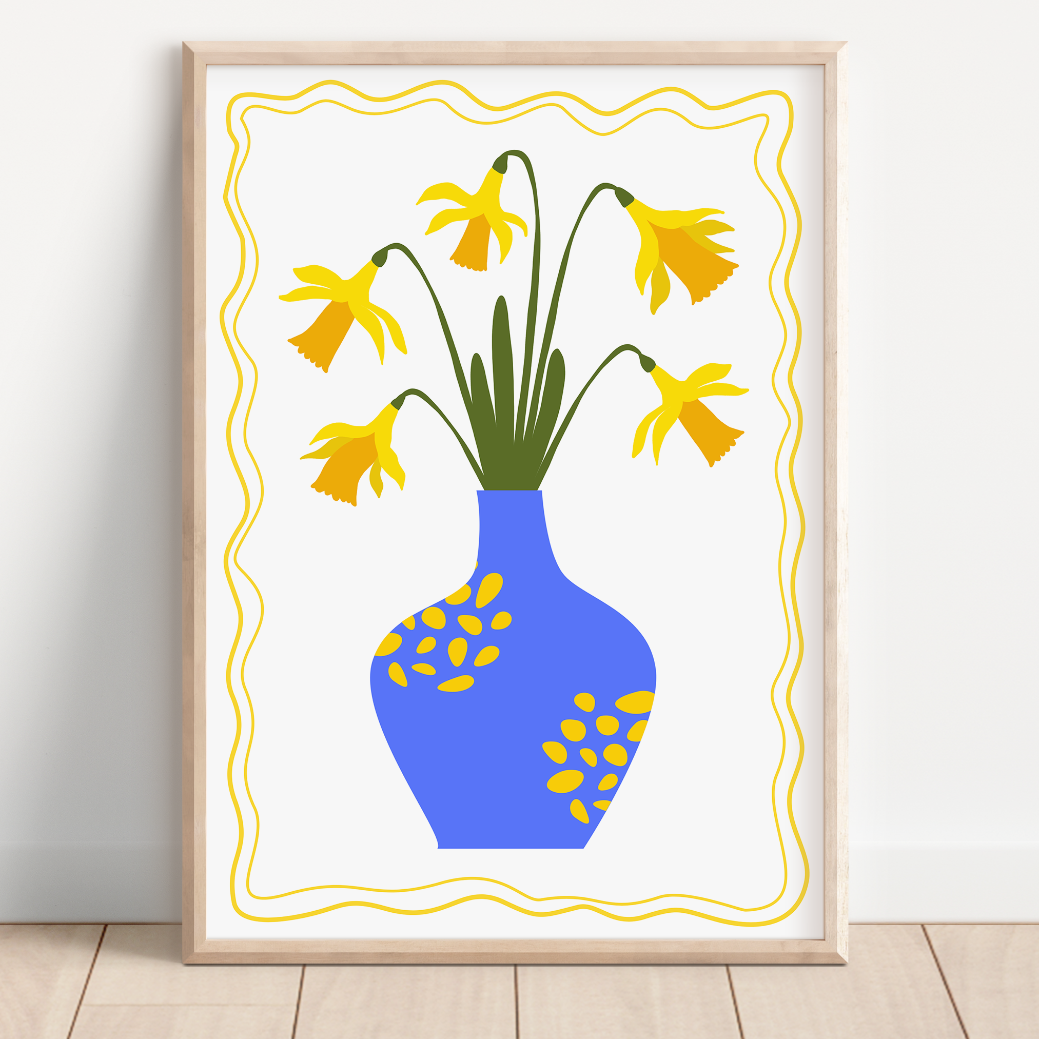 Unframed Boho Vibrant Daffodil Floral Art Print