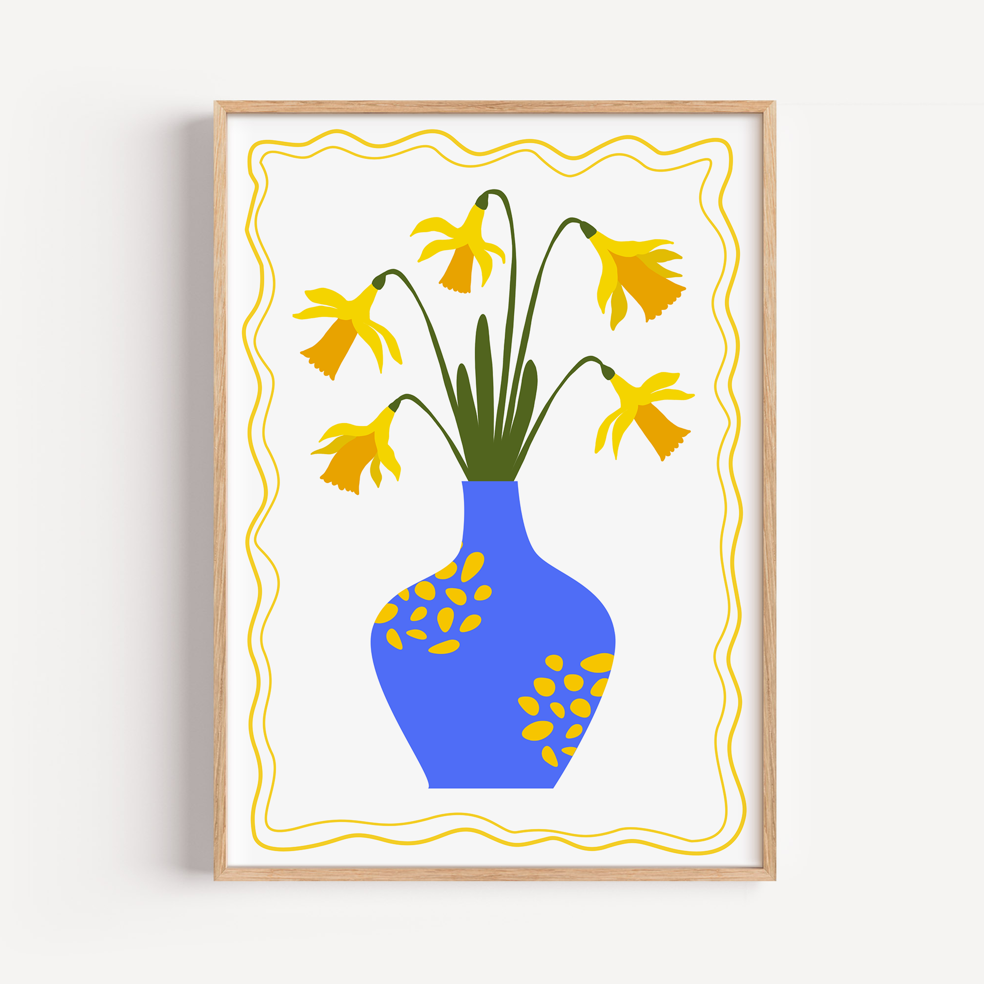 Unframed Boho Vibrant Daffodil Floral Art Print