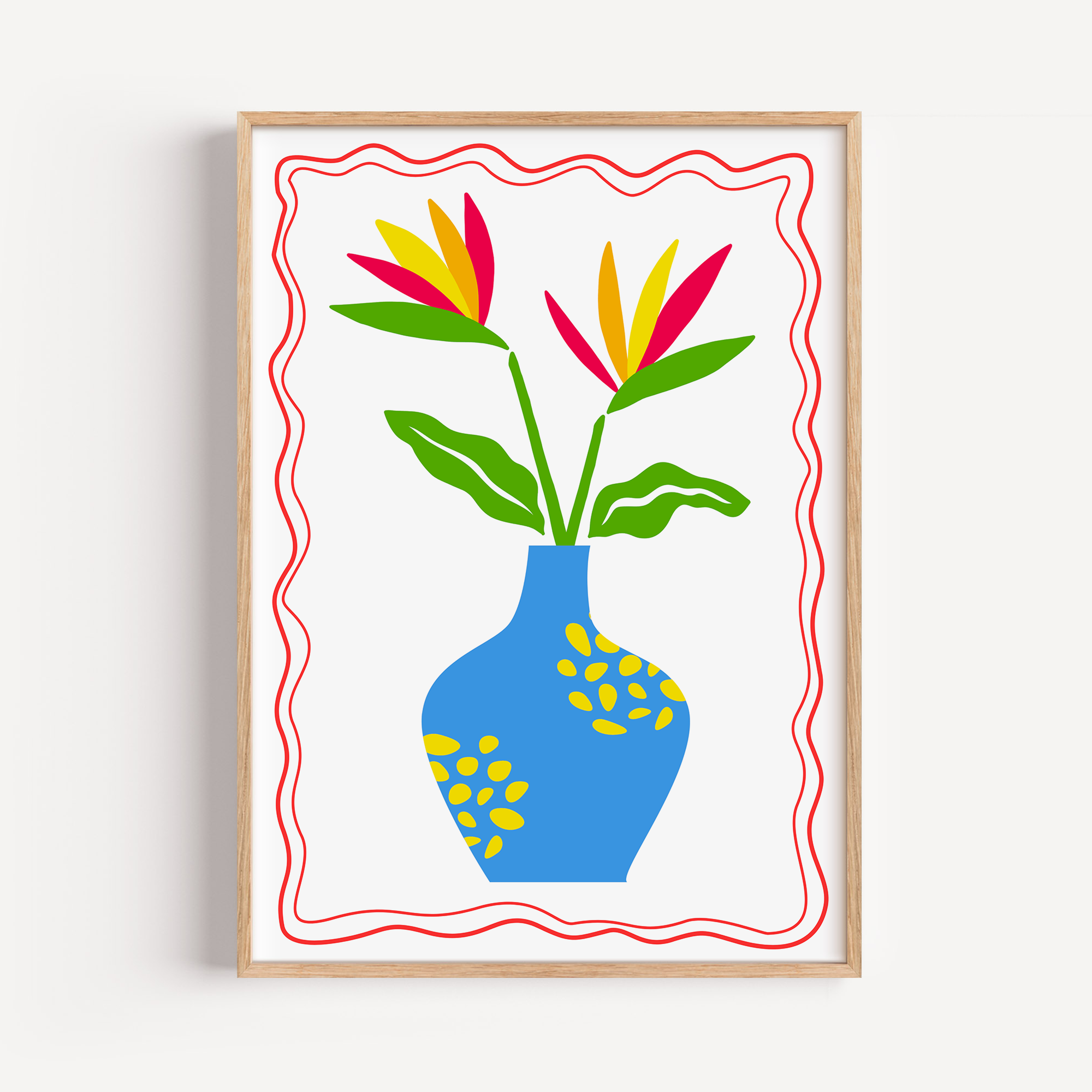 Unframed Bird of Paradise Colourful Boho Floral Art Print