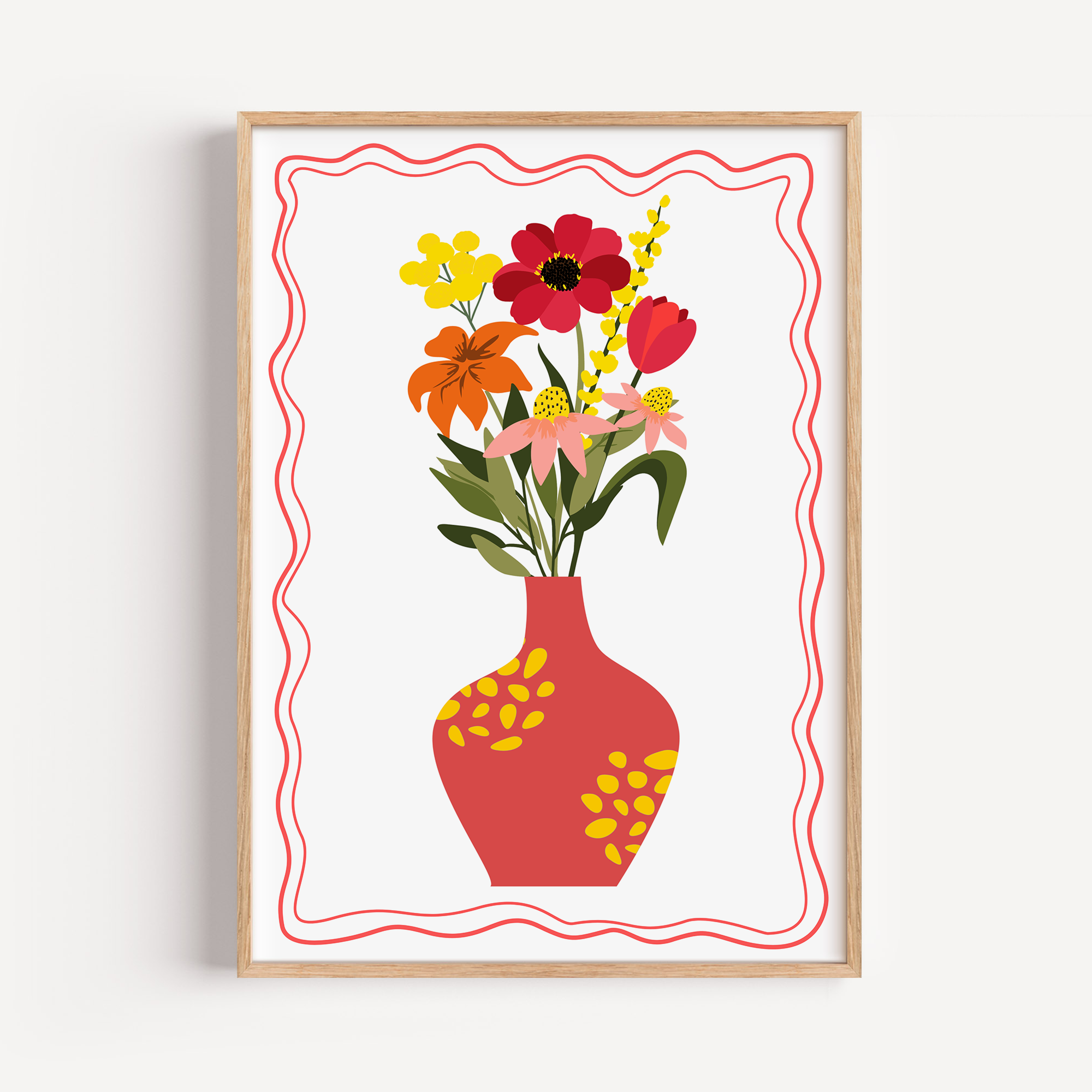 Unframed Colourful Floral Boho Art Print