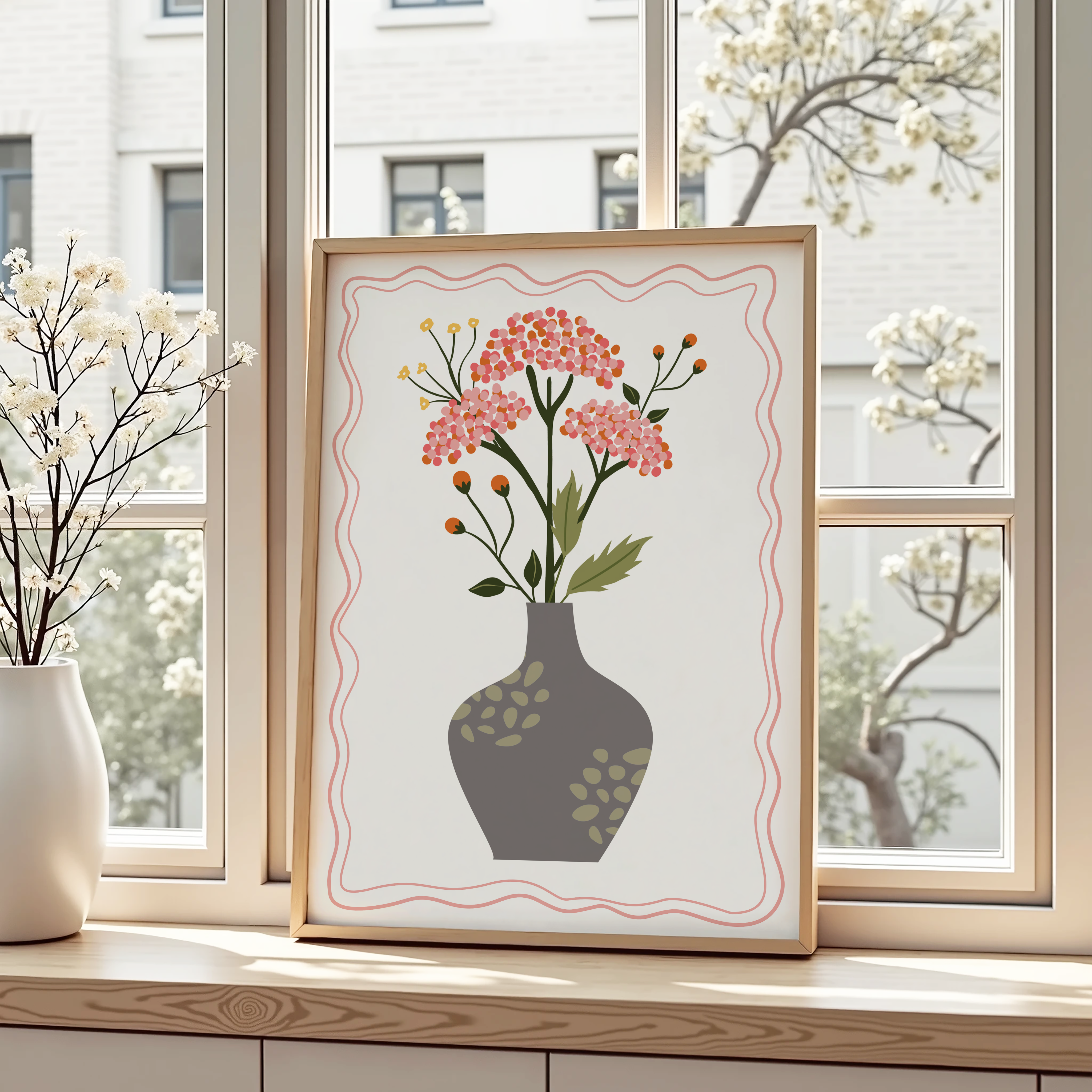 Unframed Floral Boho Pastel Art Print