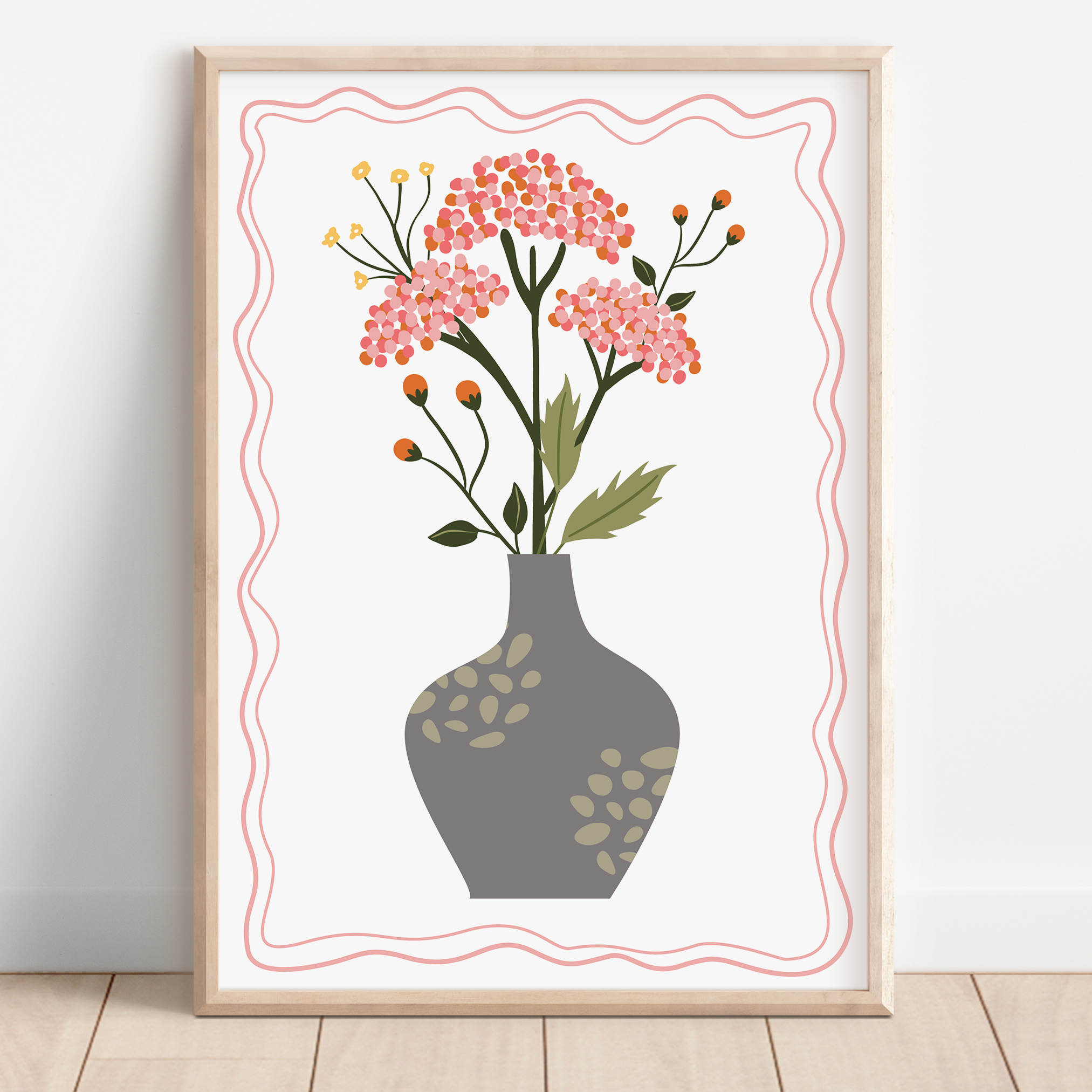 Unframed Floral Boho Pastel Art Print