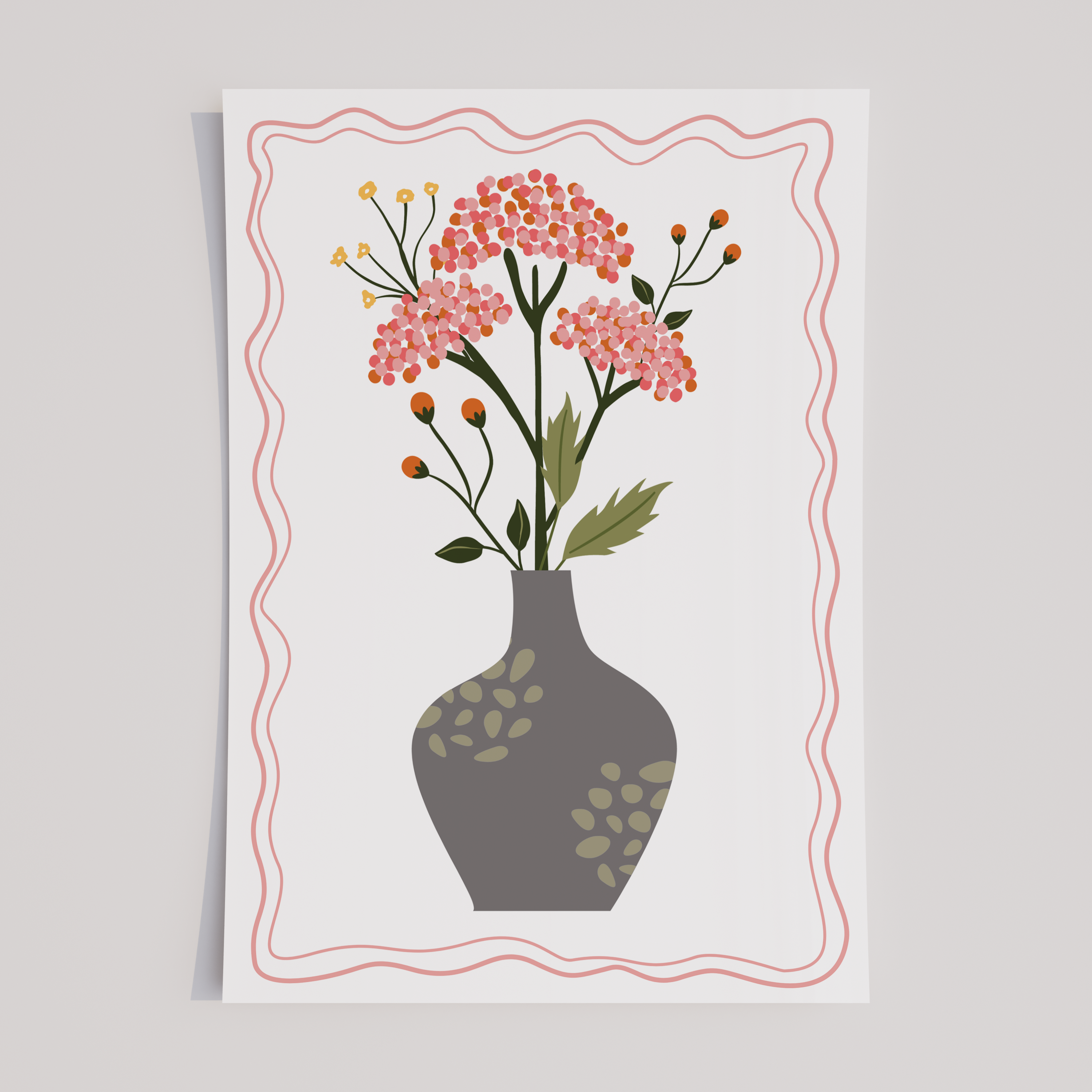 Unframed Floral Boho Pastel Art Print