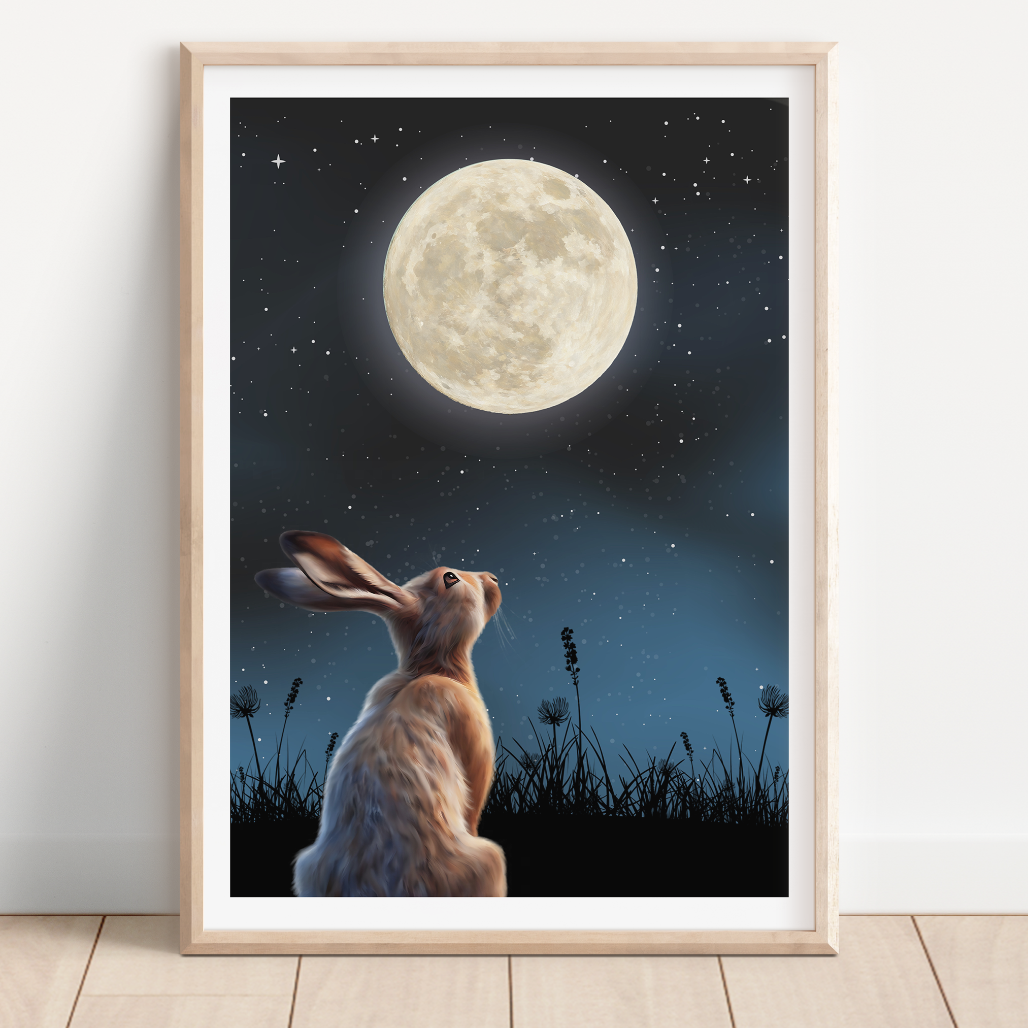 Unframed Moon Gazing Hare Art Print