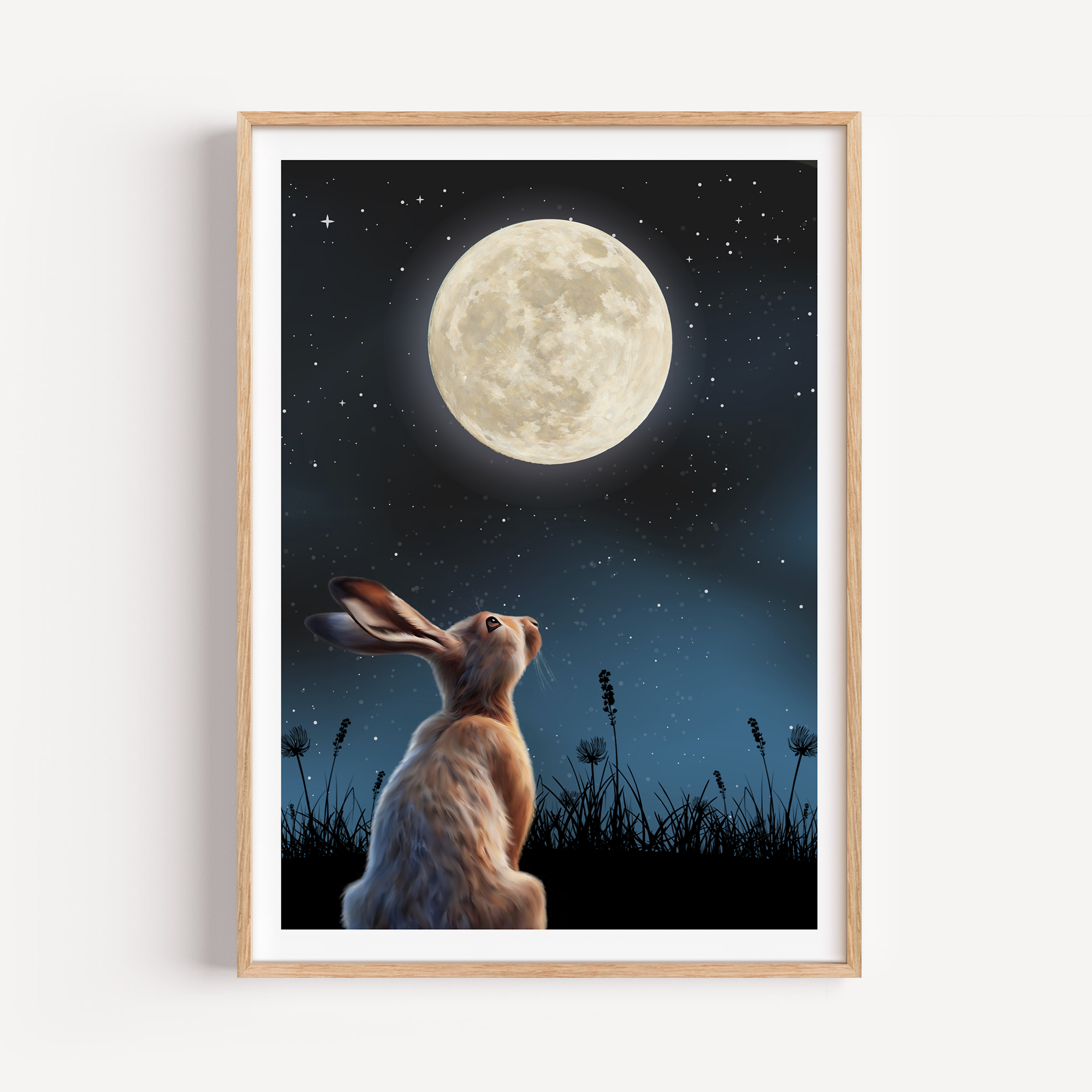 Unframed Moon Gazing Hare Art Print