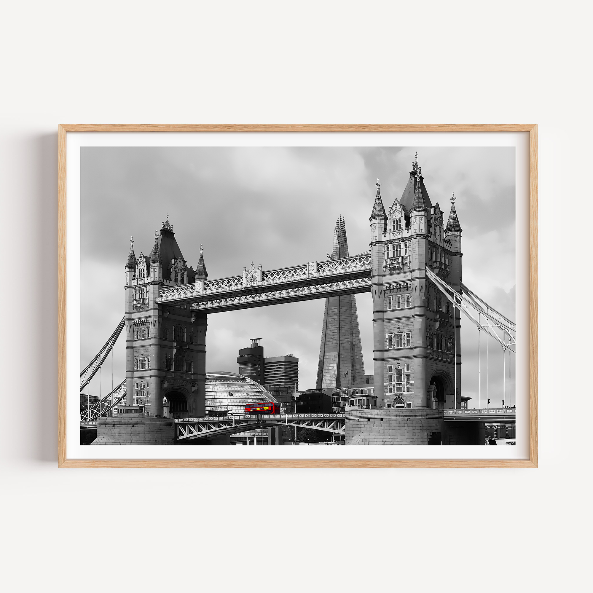 Unframed Tower Bridge London Black and White Art Print