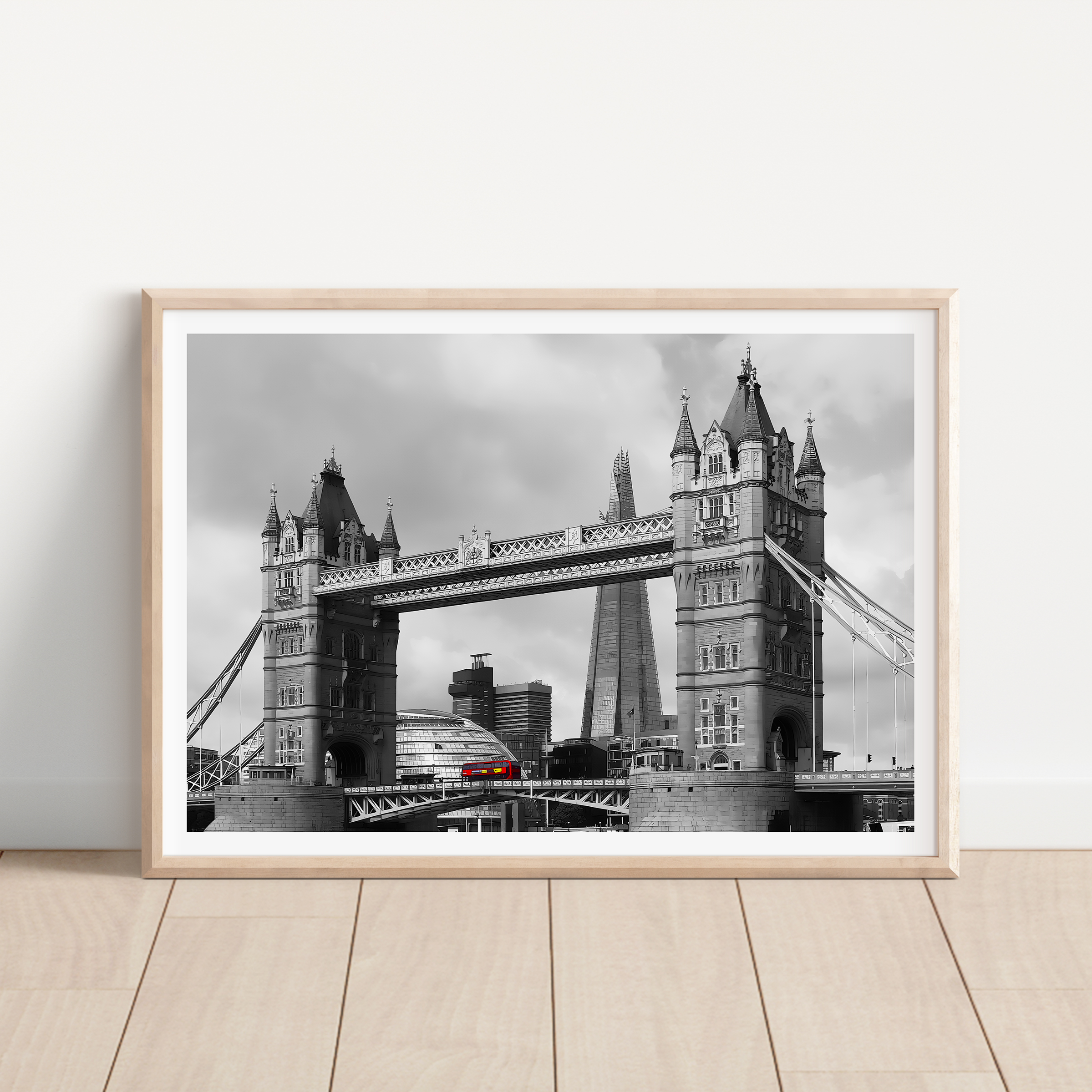 Unframed Tower Bridge London Black and White Art Print