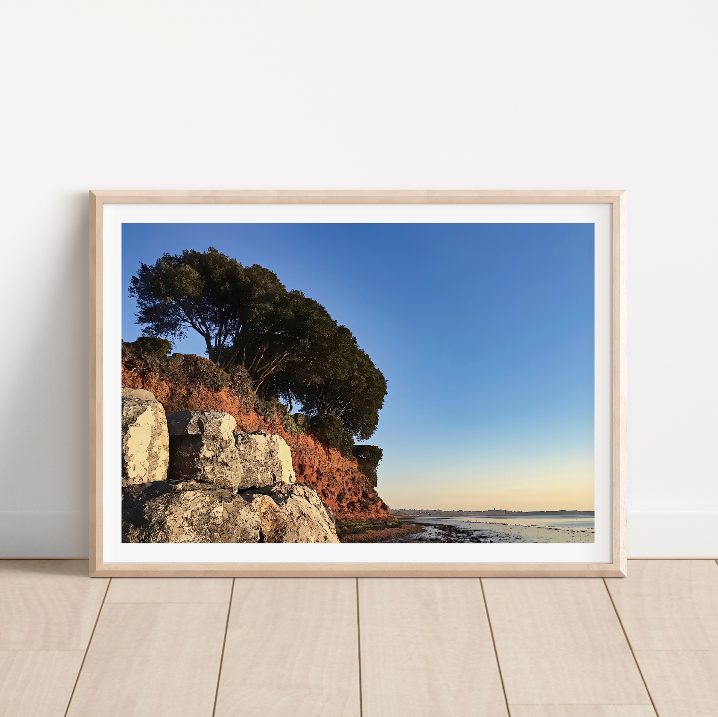 Unframed Lympstone Devon Coastal Travel Art Print