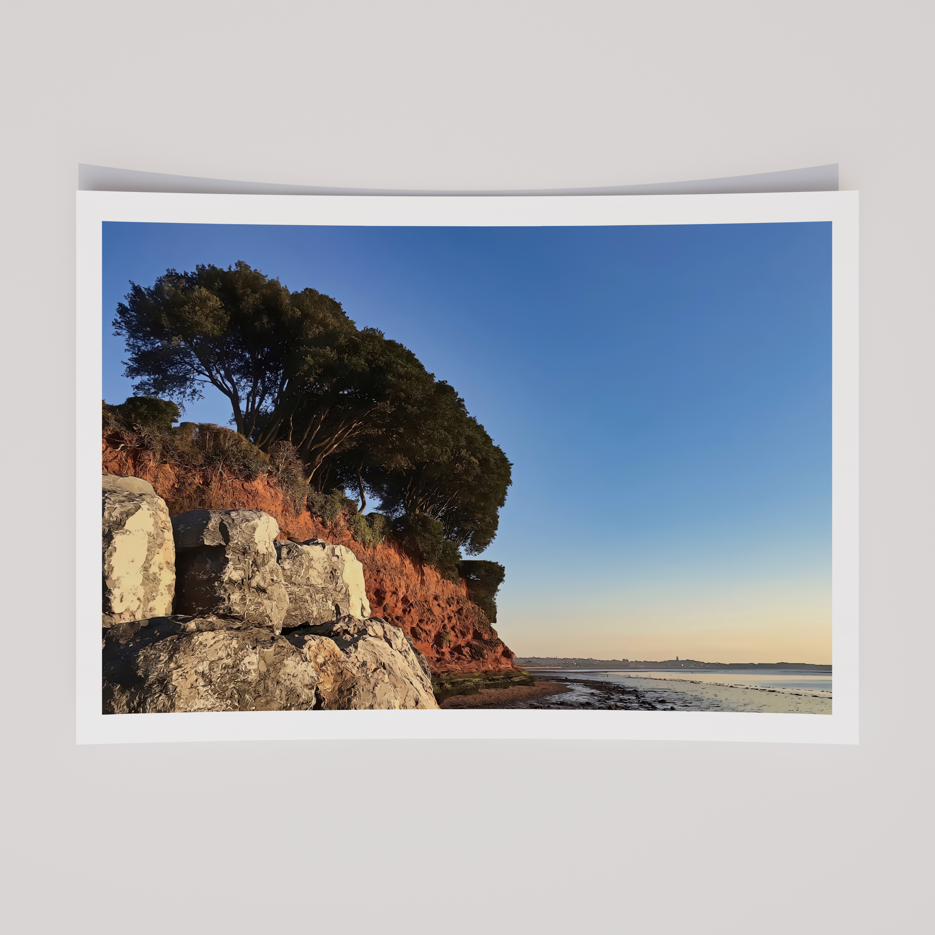 Unframed Lympstone Devon Coastal Travel Art Print