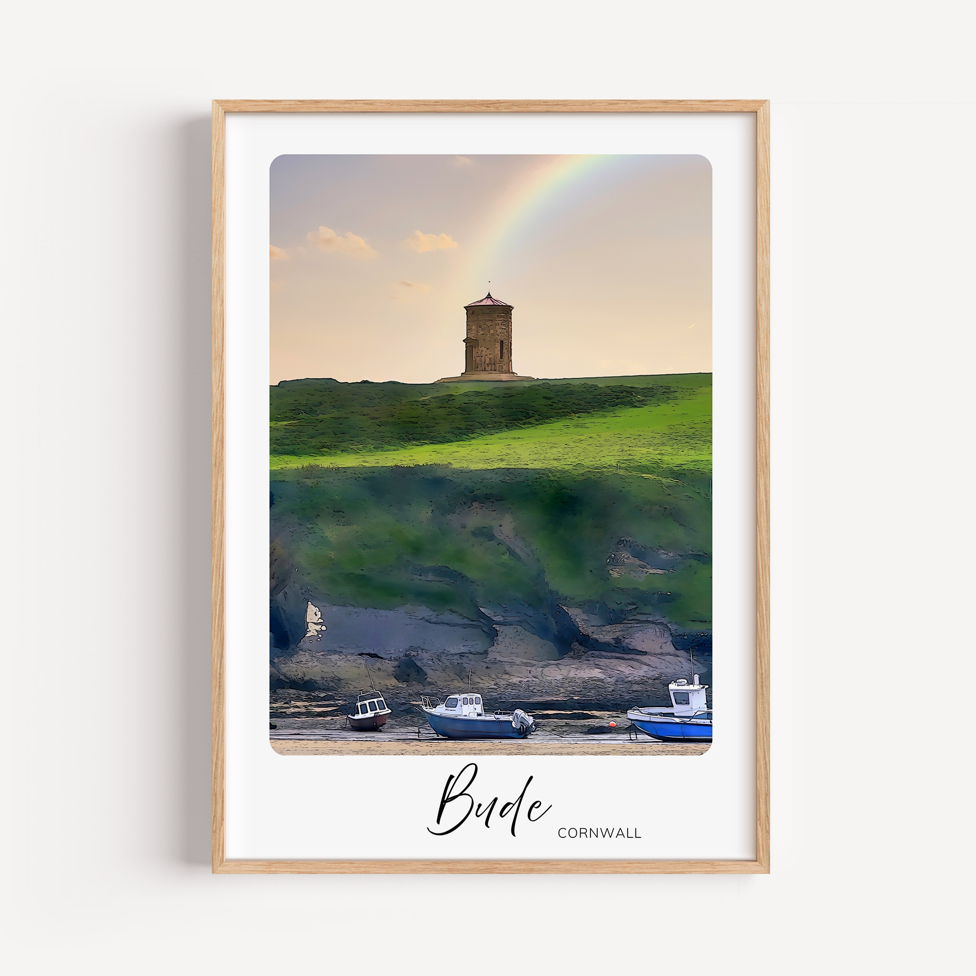 Unframed Bude Cornwall Beach Travel Art Print