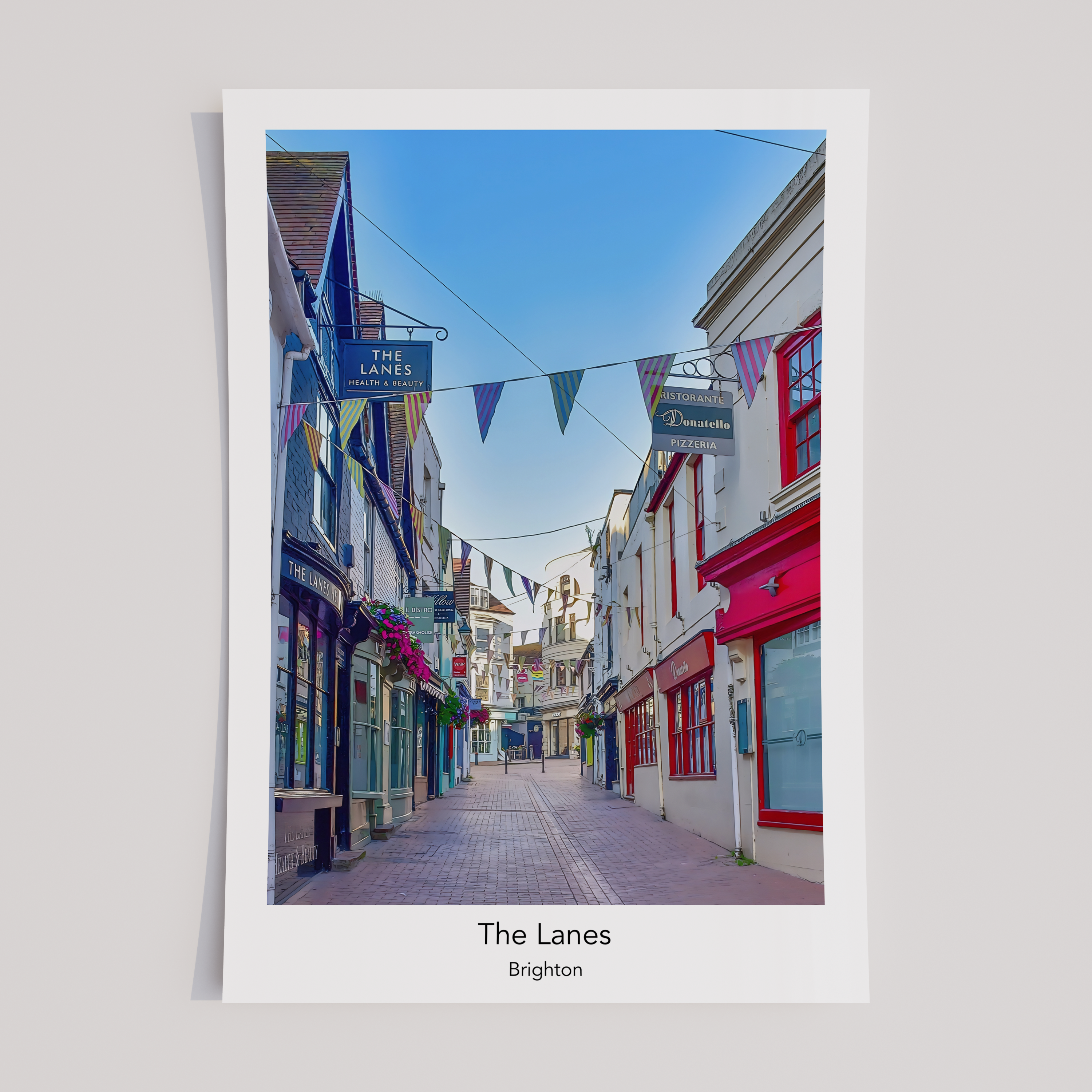 Unframed The Lanes Brighton Travel Art Print