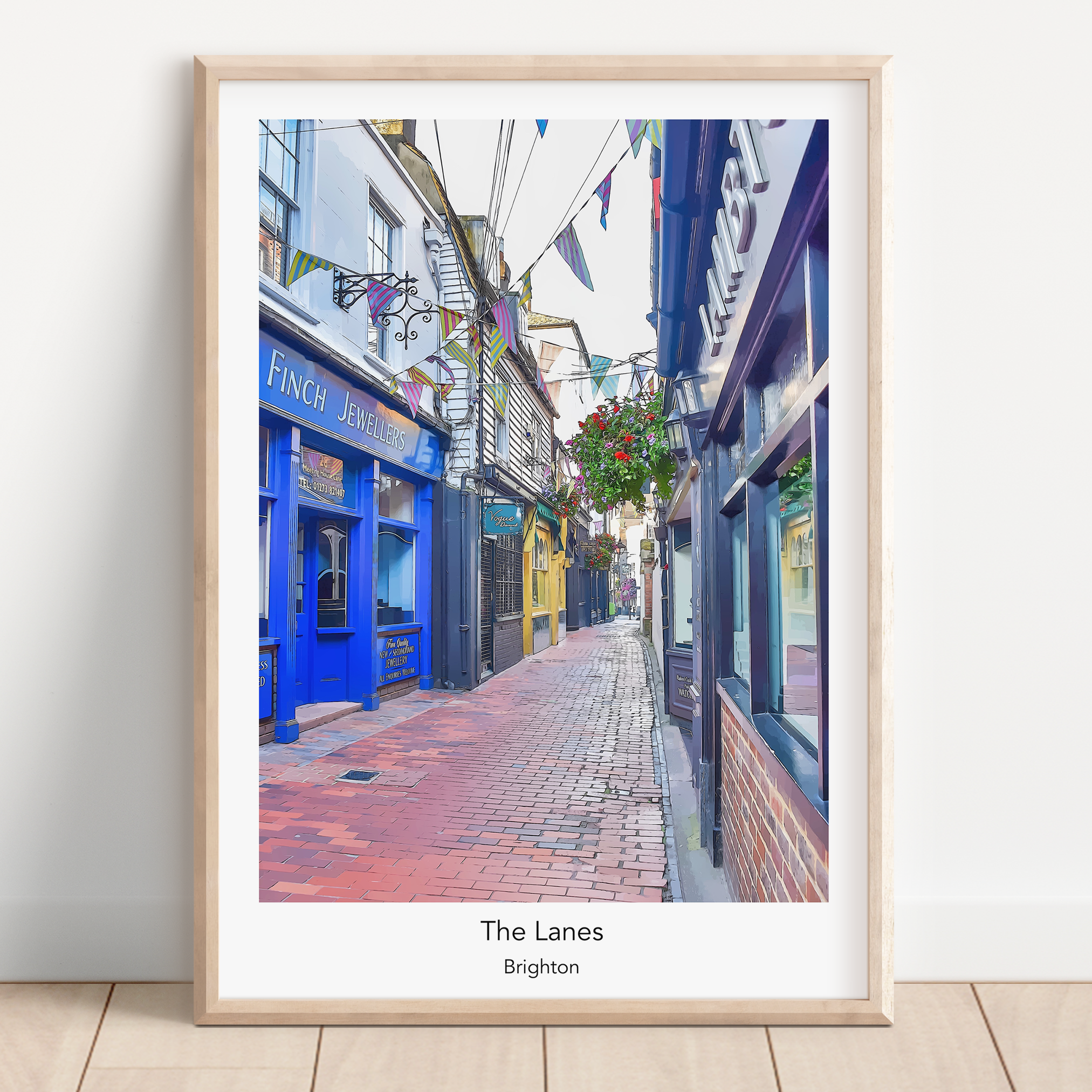 Unframed Brighton The Lanes Travel Art Print 