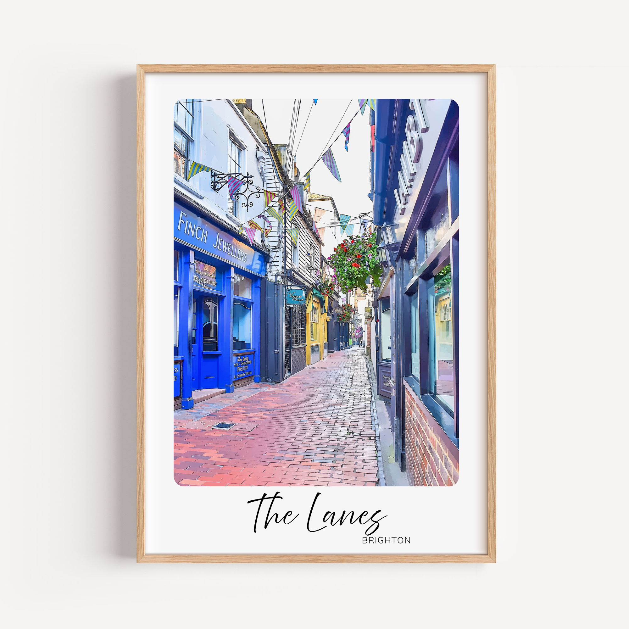 Unframed Brighton The Lanes Travel Art Print 