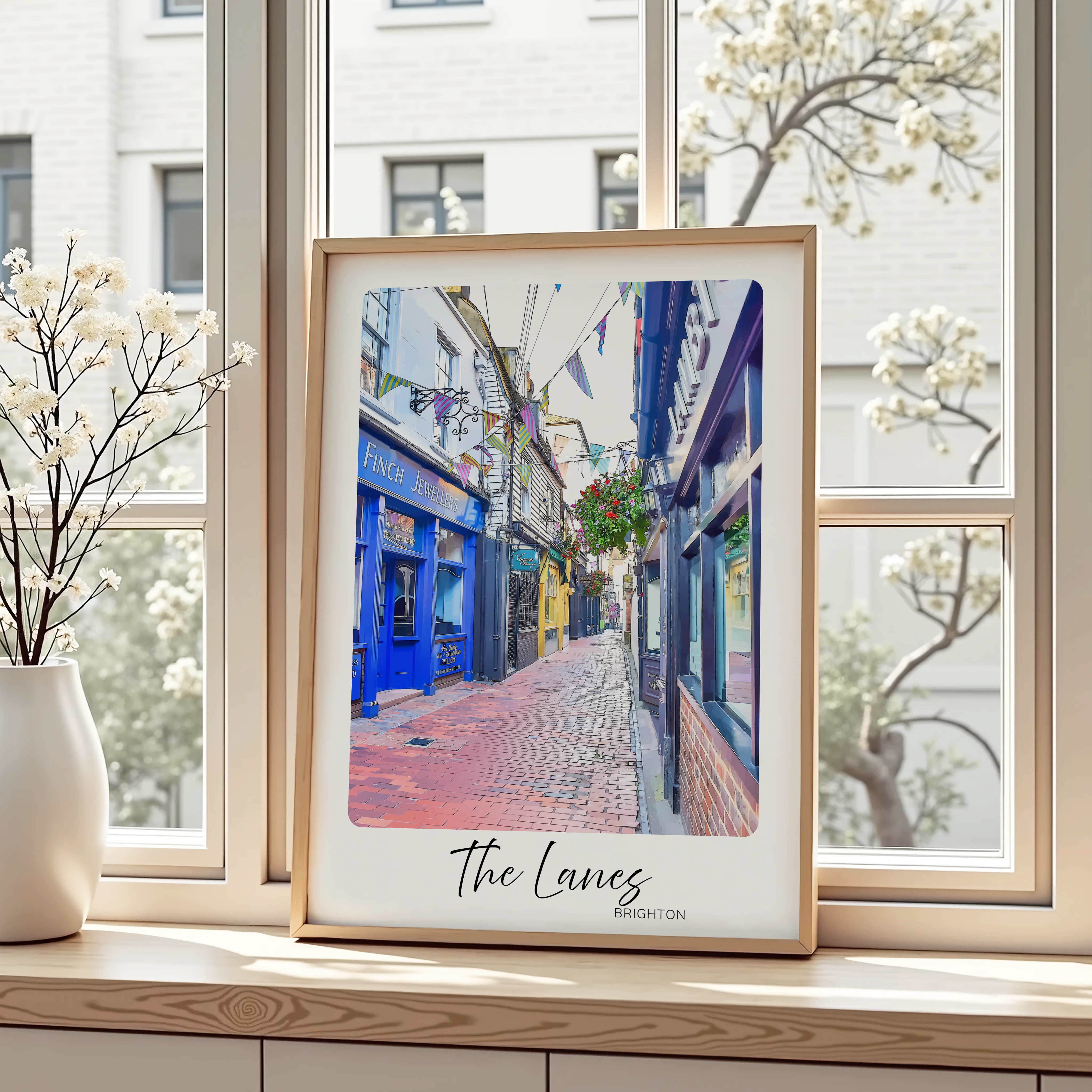 Unframed Brighton The Lanes Travel Art Print 