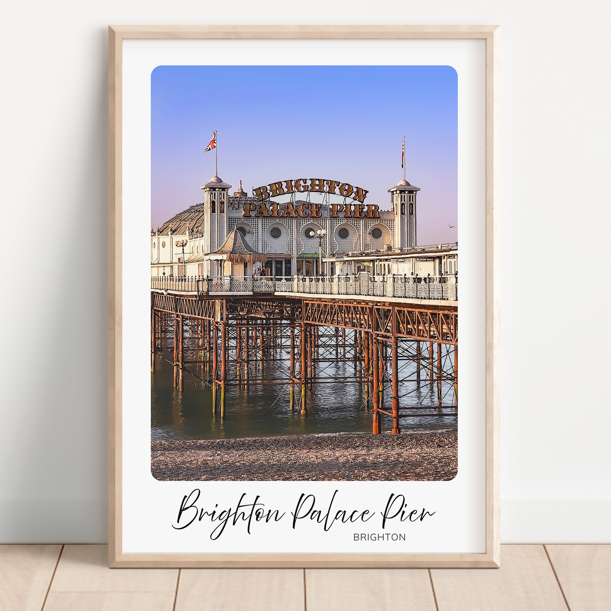 Unframed Brighton Palace Pier Beach Travel Art Print 