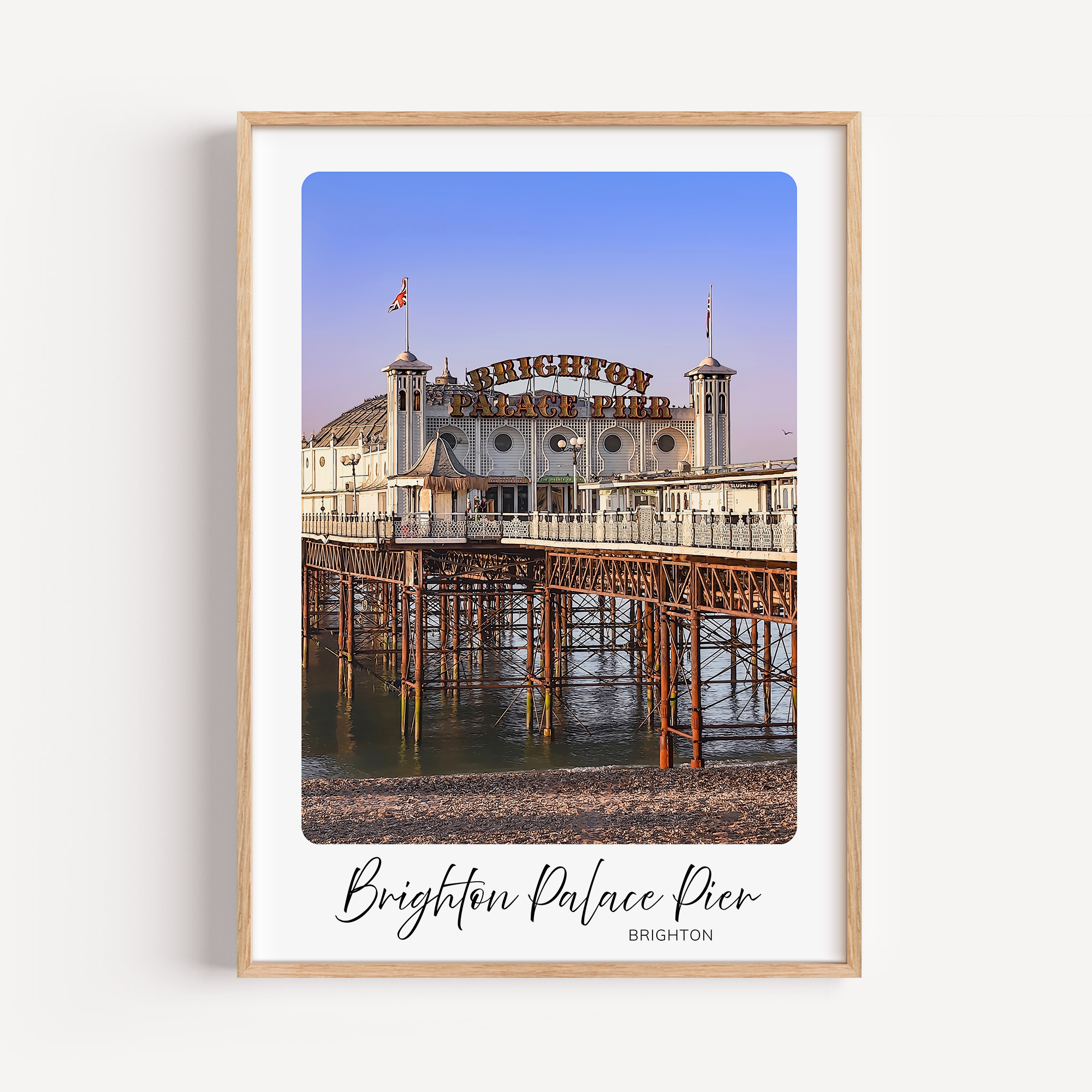 Unframed Brighton Palace Pier Beach Travel Art Print 