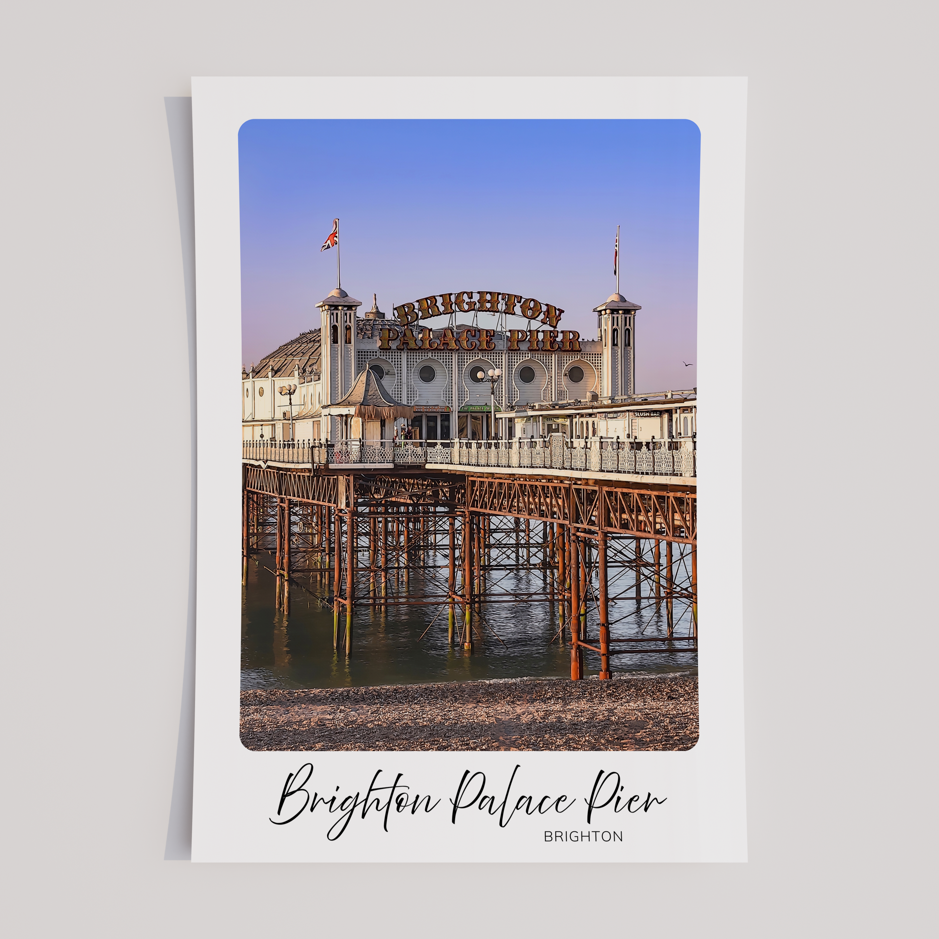 Unframed Brighton Palace Pier Beach Travel Art Print 