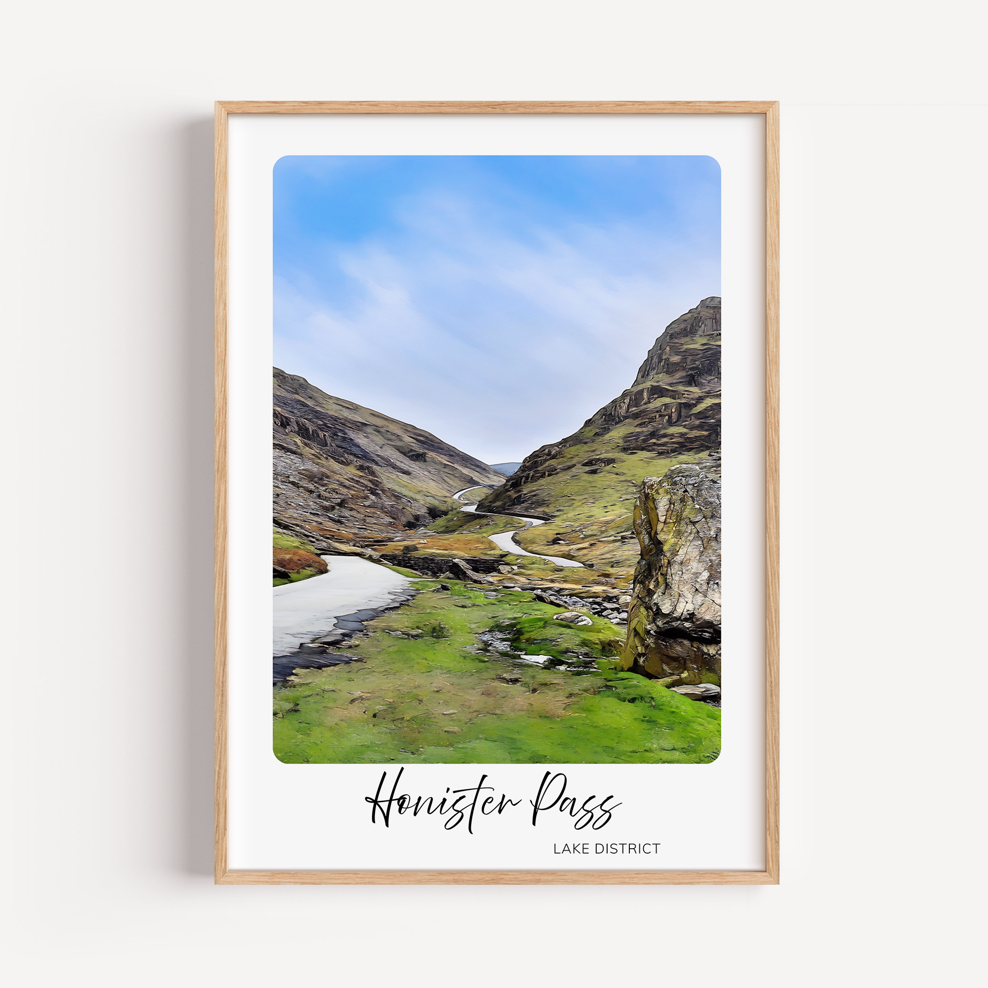 Unframed Lake District Honister Pass Travel Art Print 