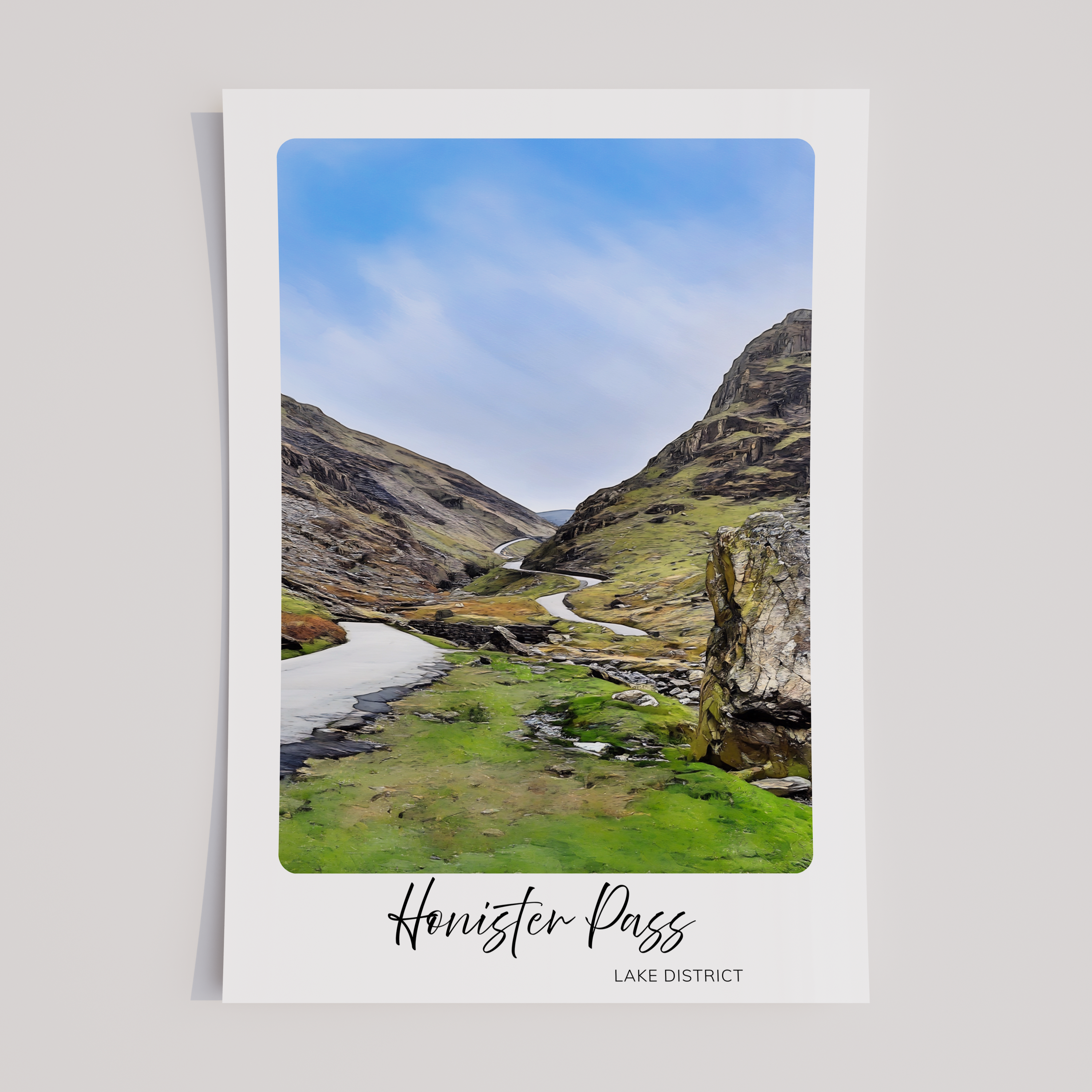 Unframed Lake District Honister Pass Travel Art Print 