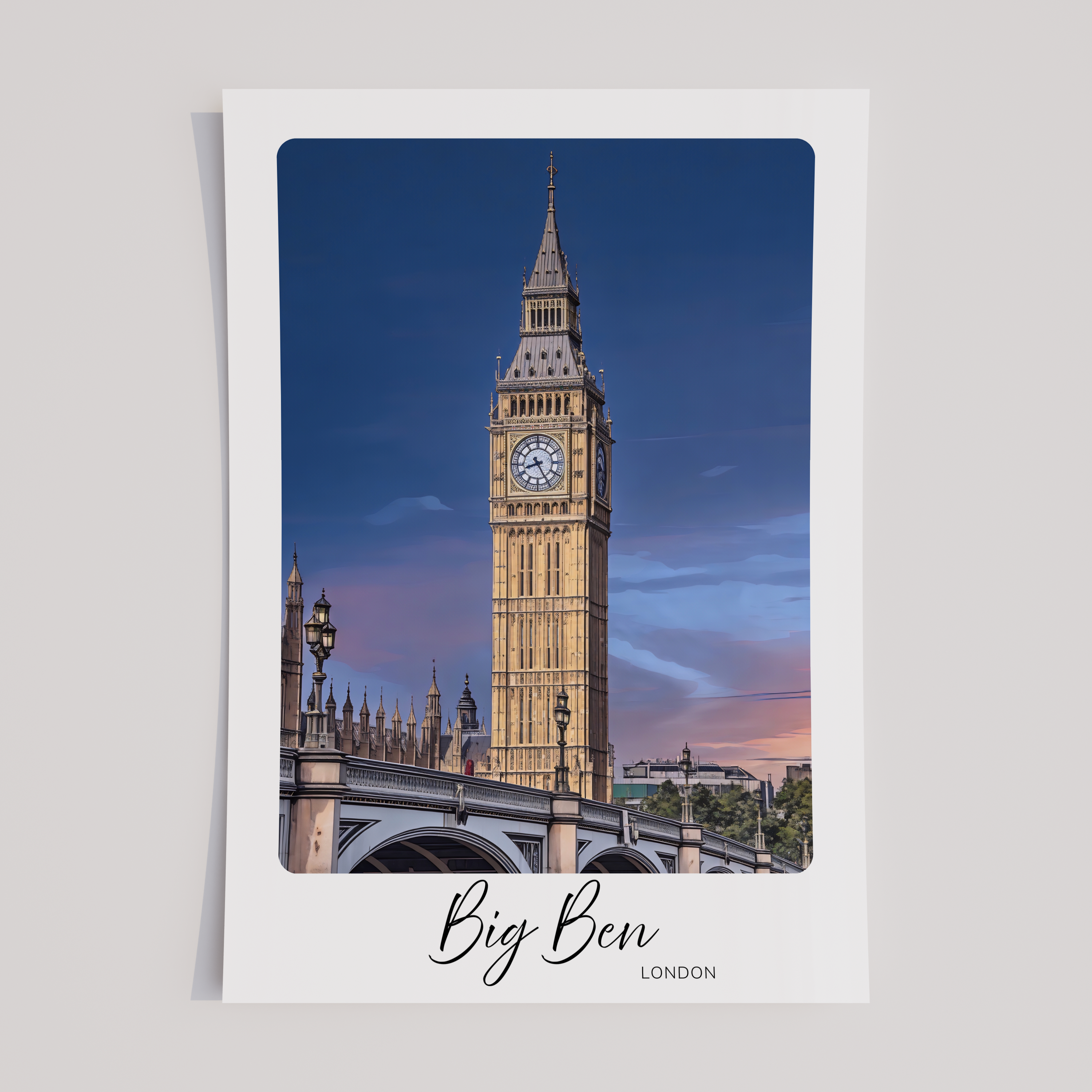 Unframed Big Ben London Travel Art Print 