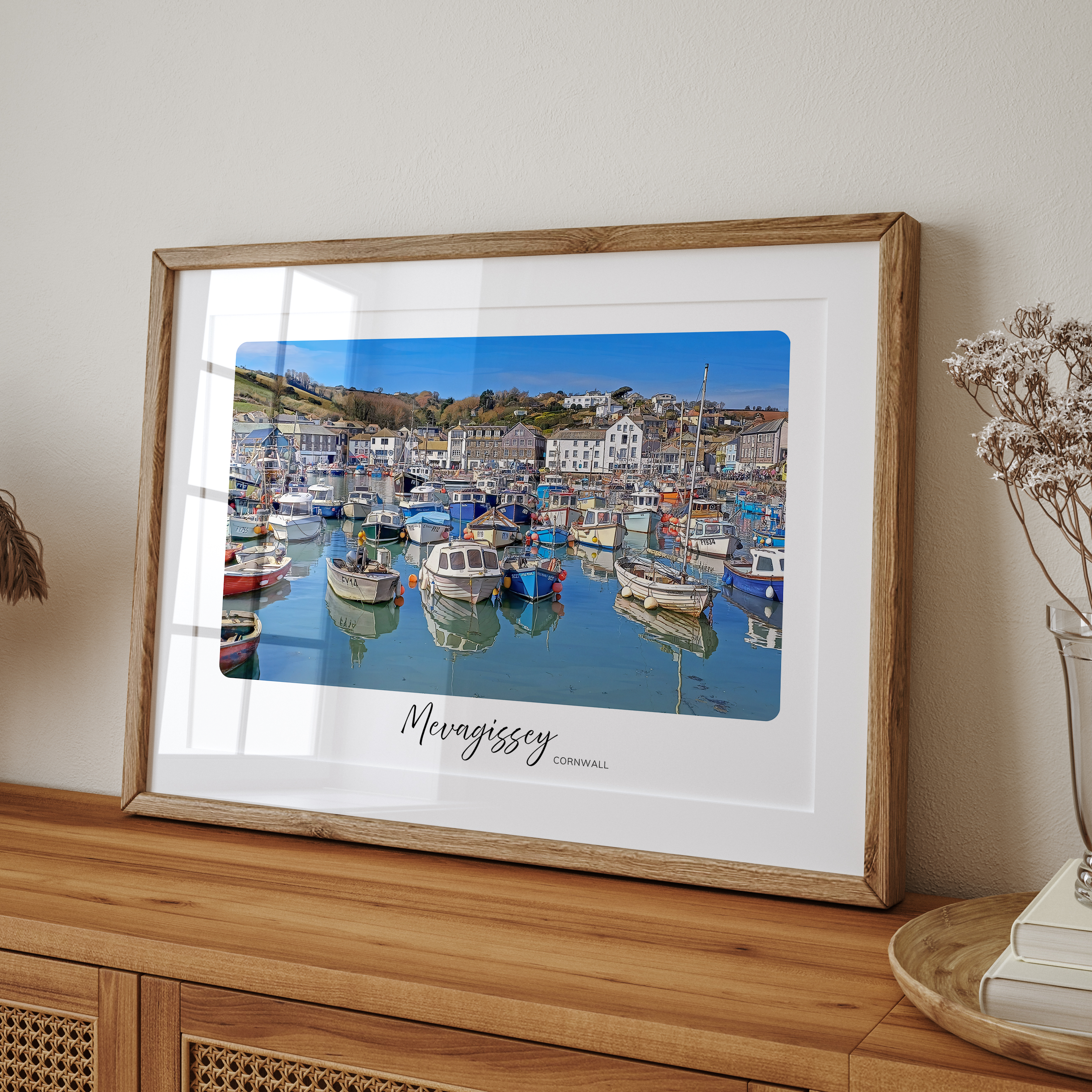 Unframed Mevagissey Harbour Cornwall Travel Art Print