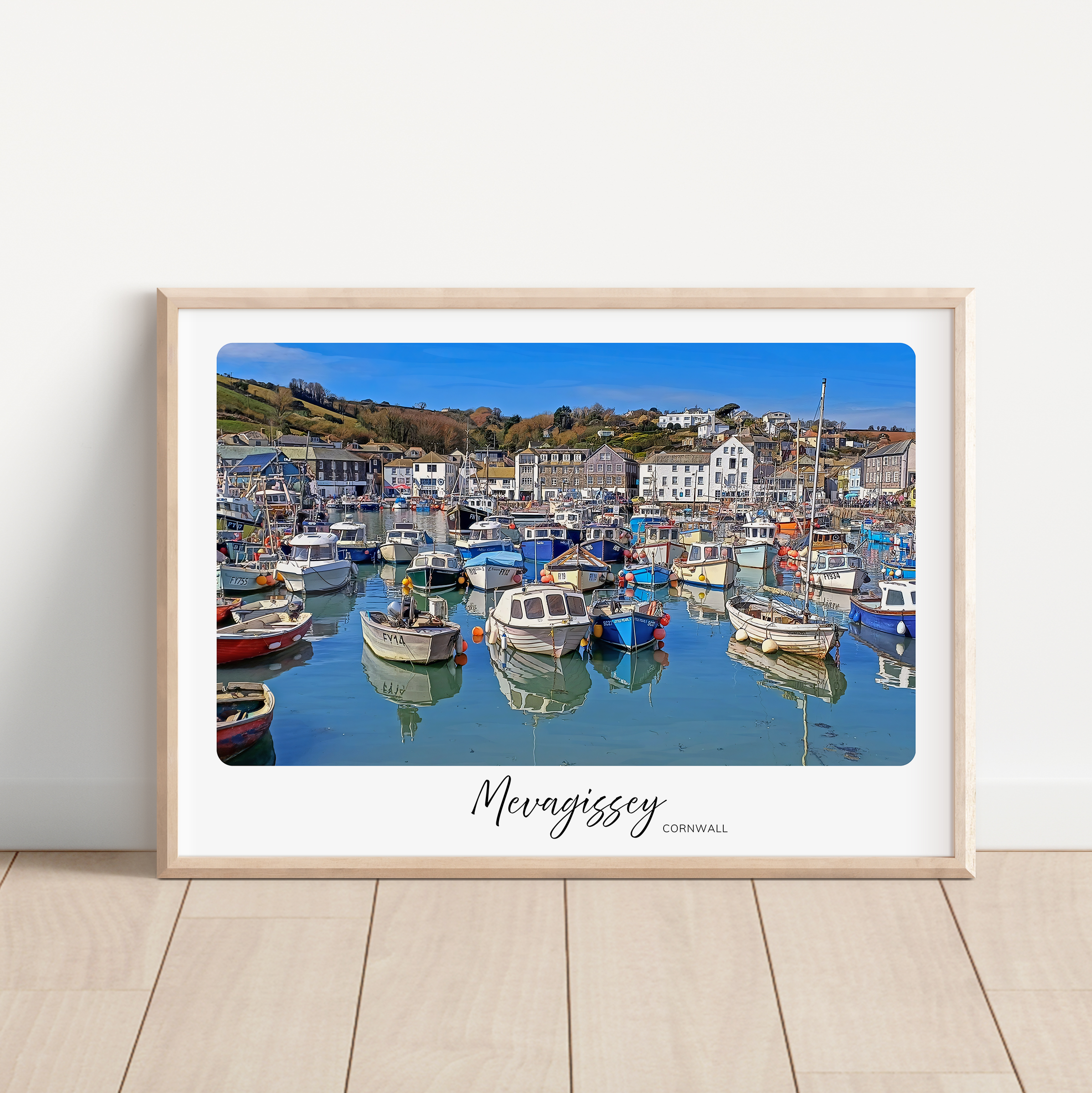 Unframed Mevagissey Harbour Cornwall Travel Art Print