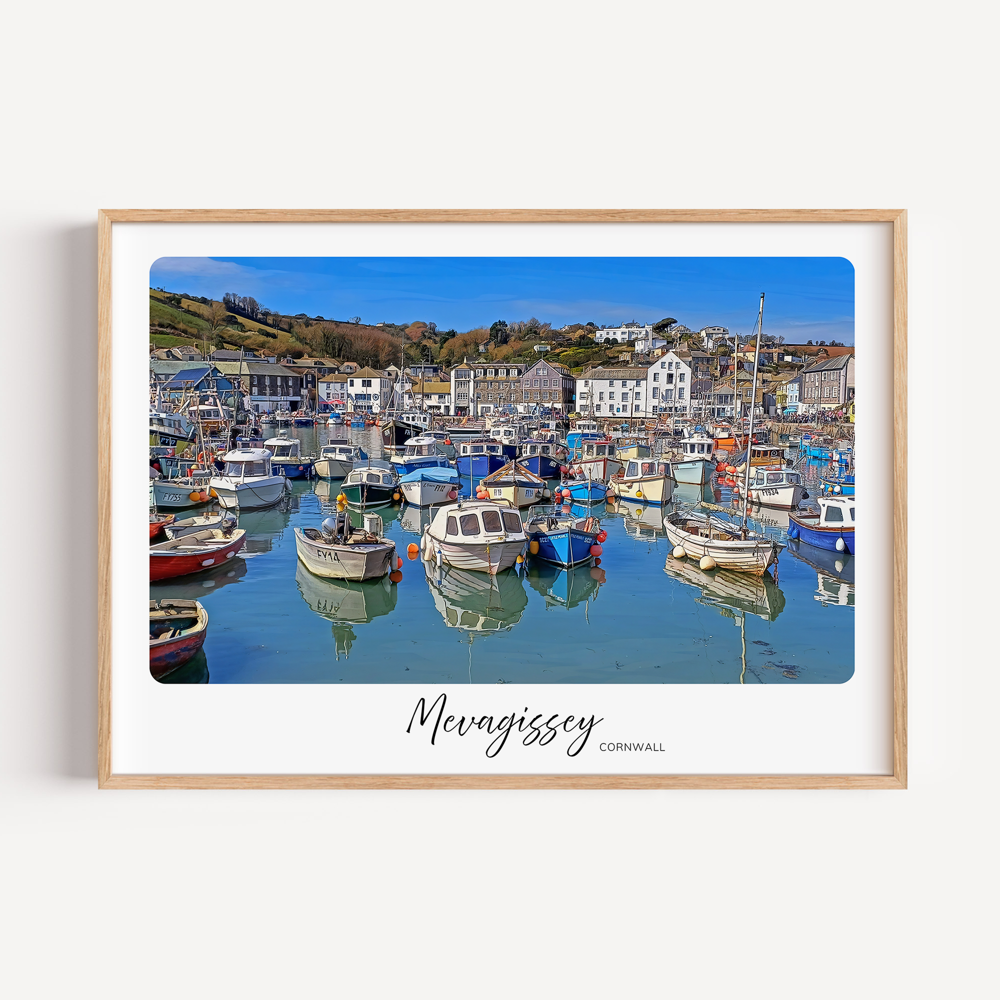 Unframed Mevagissey Harbour Cornwall Travel Art Print