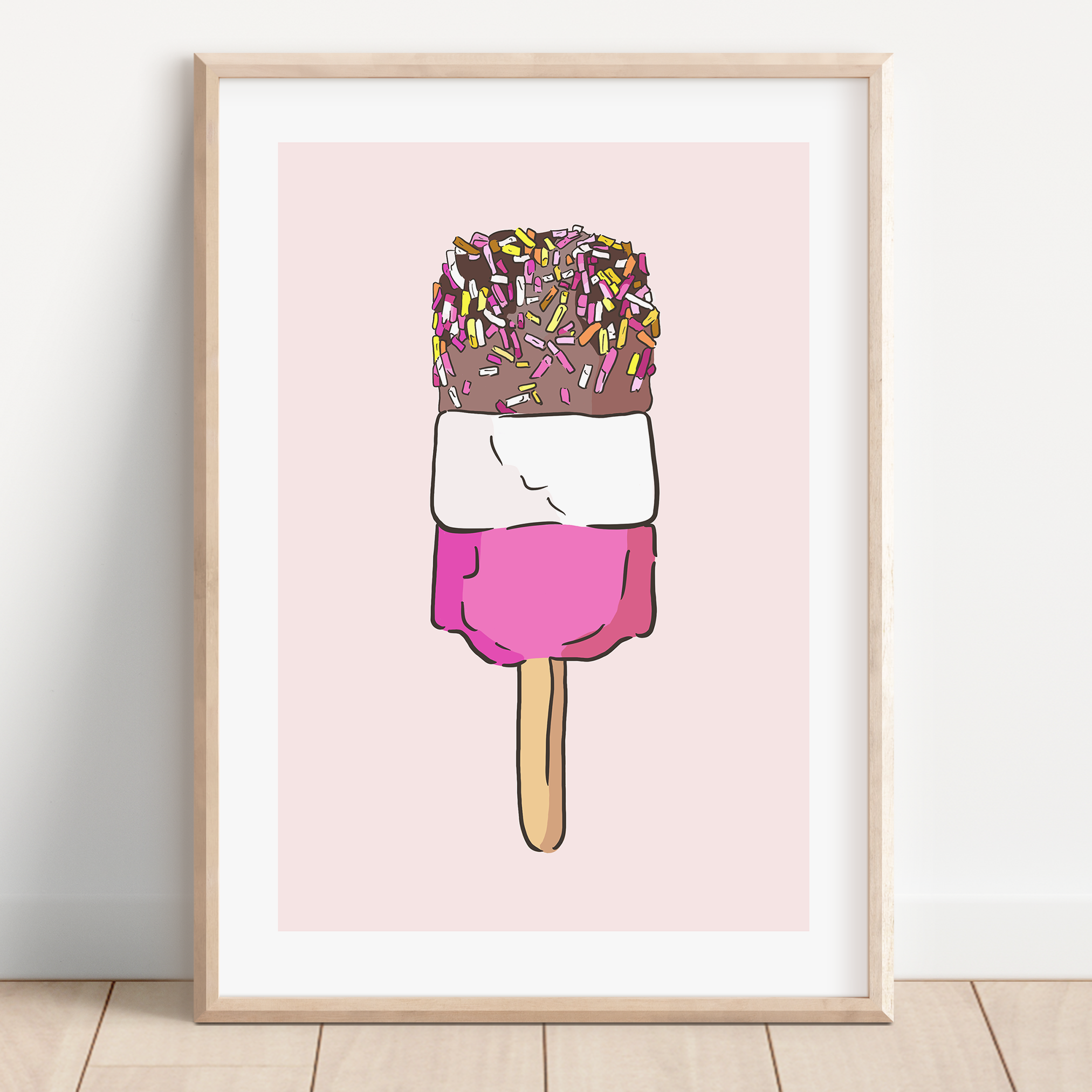 Unframed Retro Fab Lolly Ice Cream Art Print