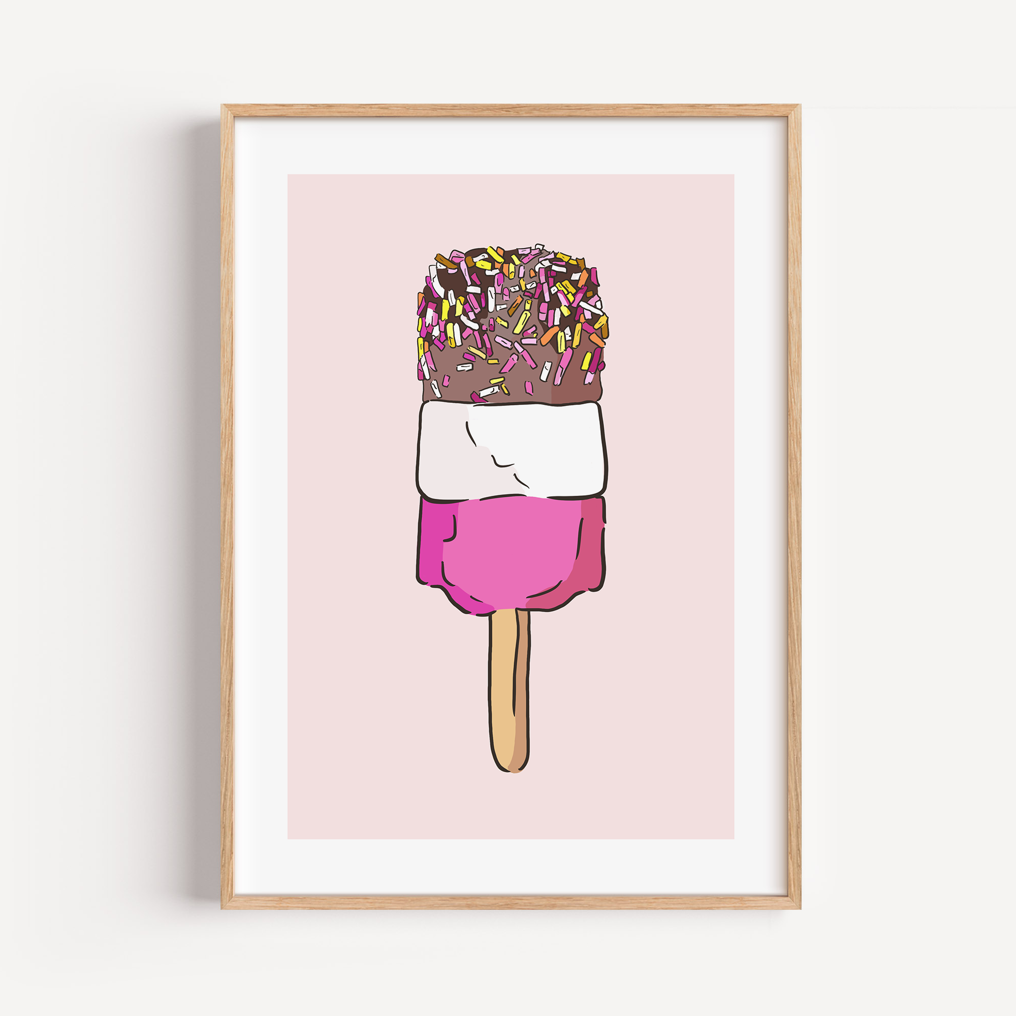 Unframed Retro Fab Lolly Ice Cream Art Print
