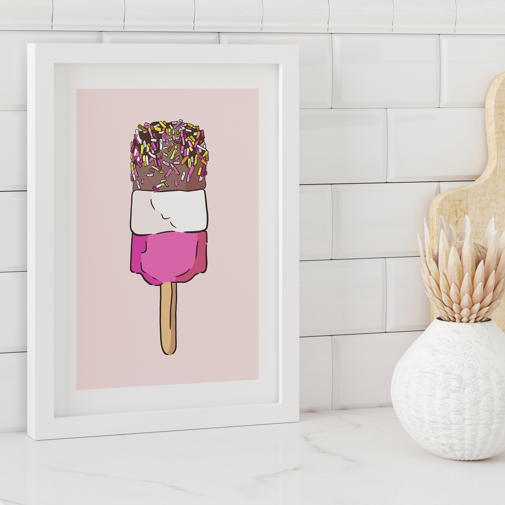 Unframed Retro Fab Lolly Ice Cream Art Print