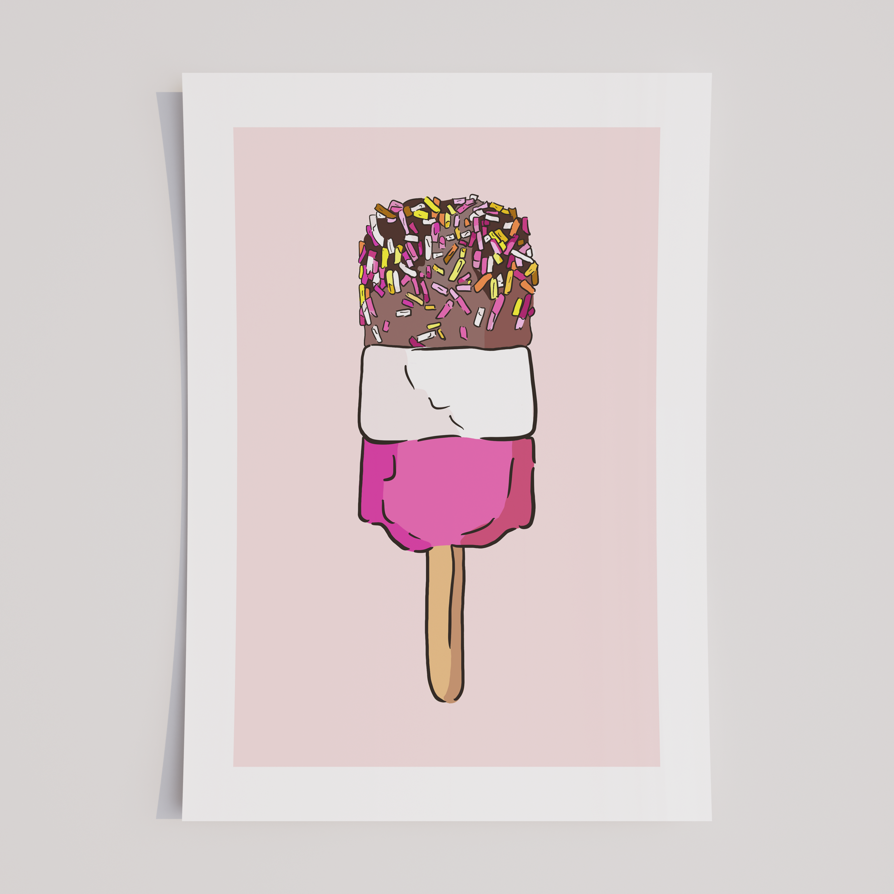 Unframed Retro Fab Lolly Ice Cream Art Print