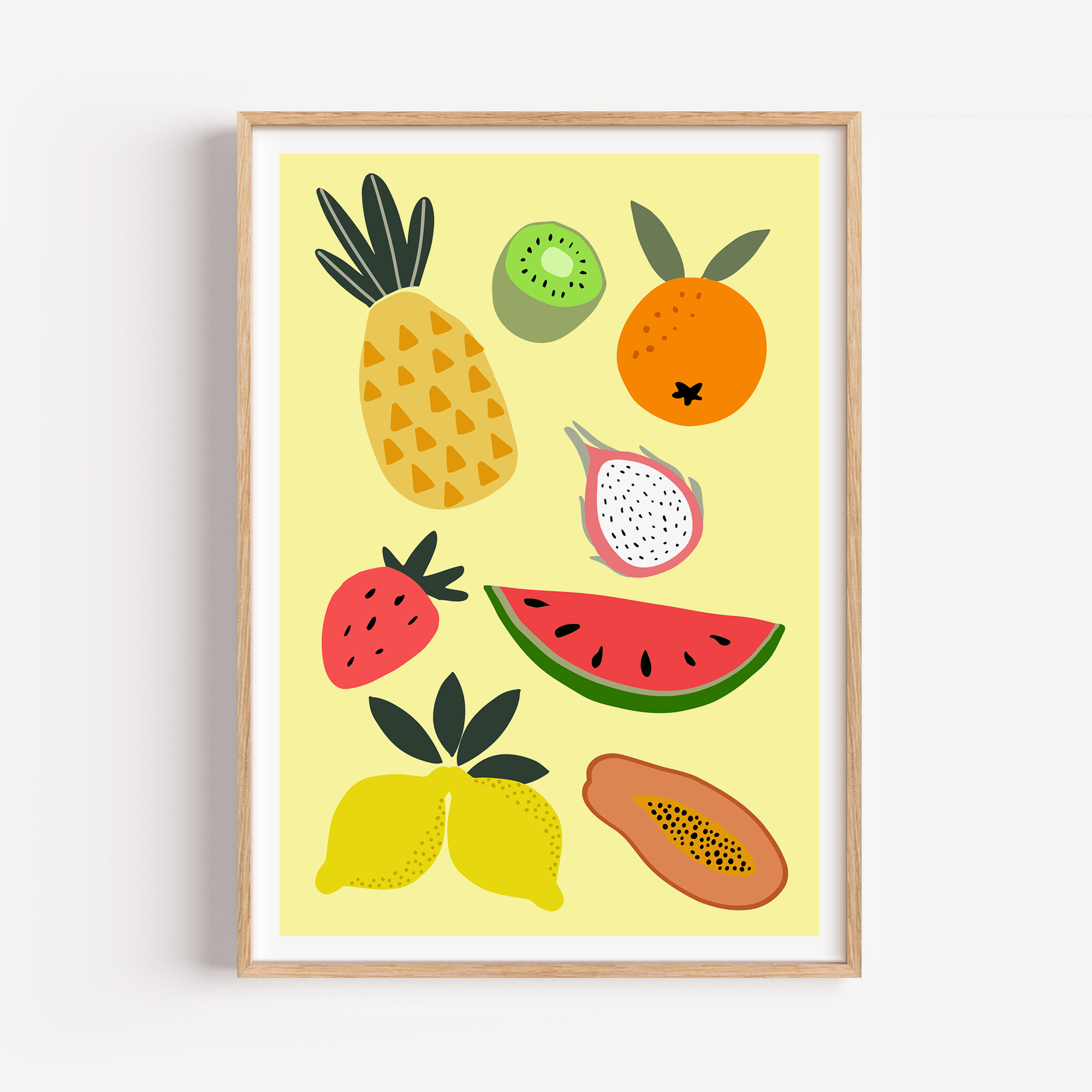 Unframed Tropical Fruit Colourful Kitchen Print