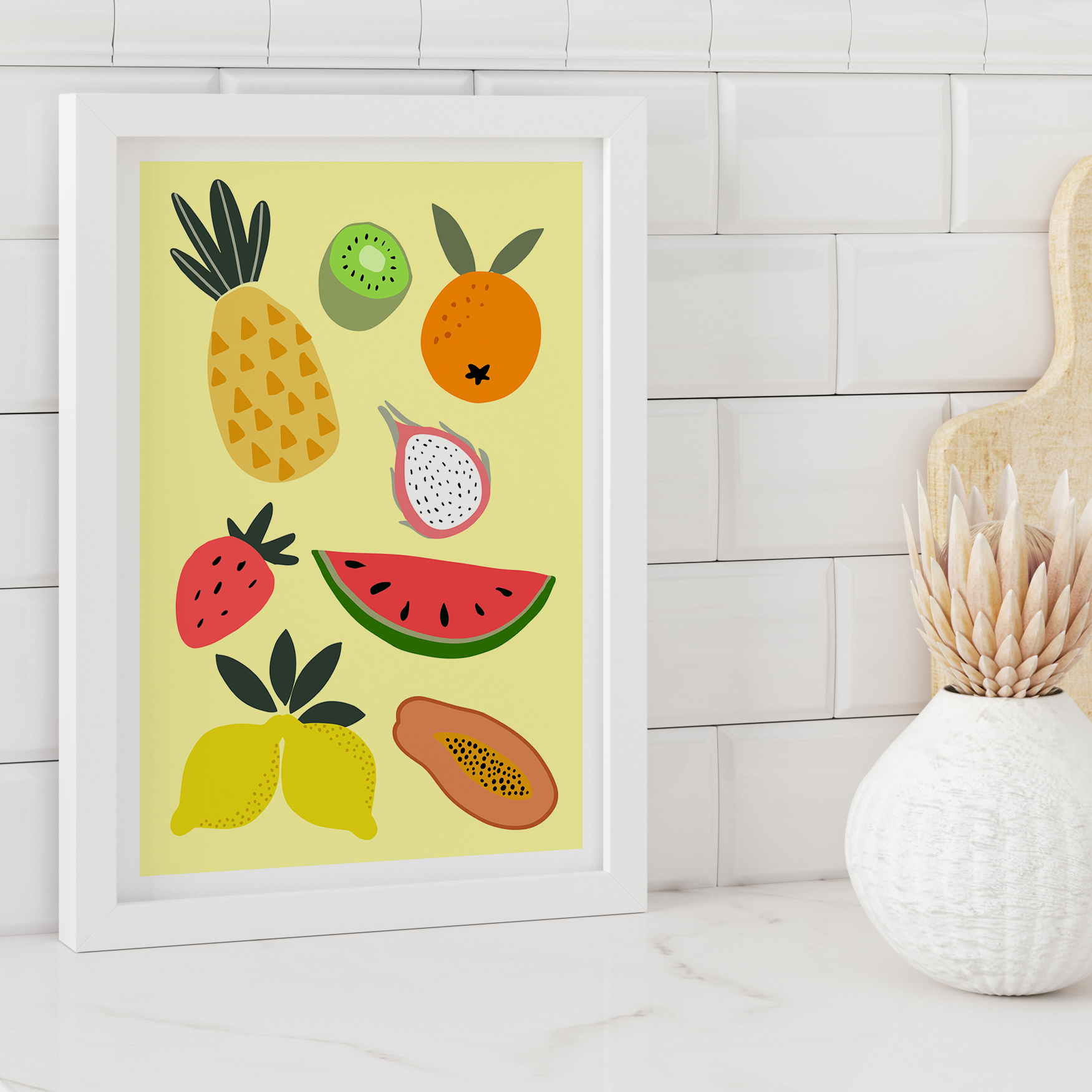 Unframed Tropical Fruit Colourful Kitchen Print