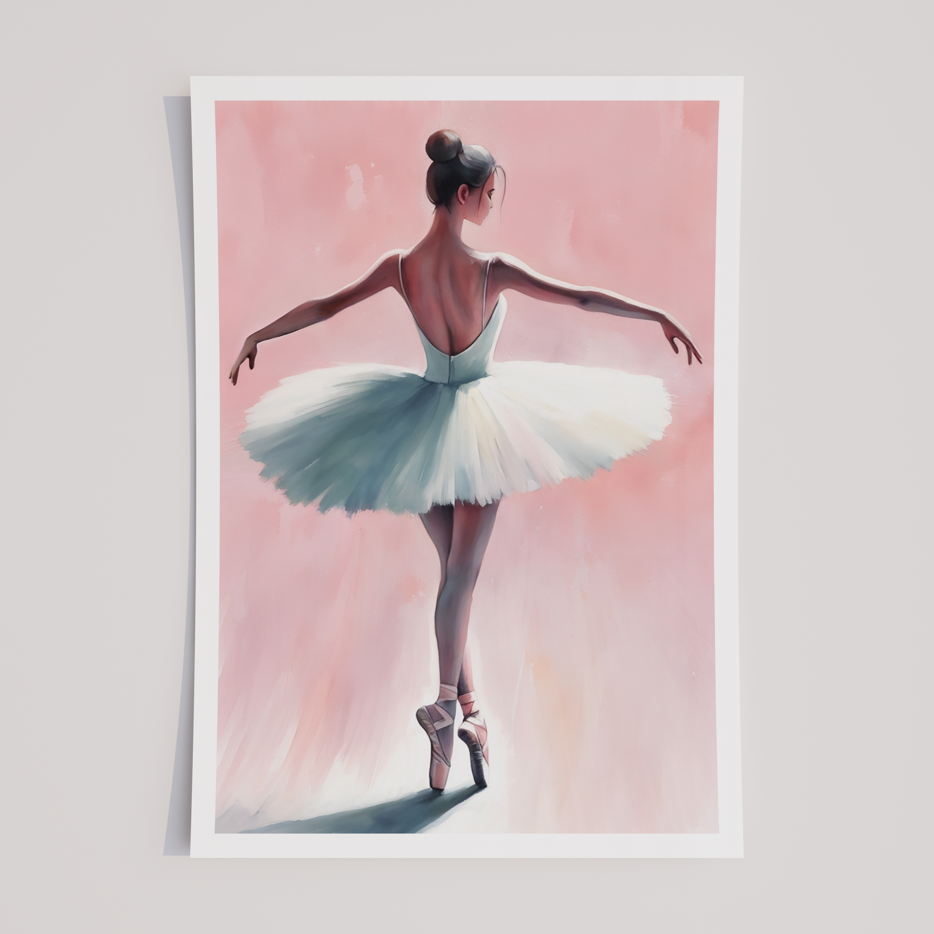 Unframed Pink Ballerina Dancer Set of 2 Art Prints