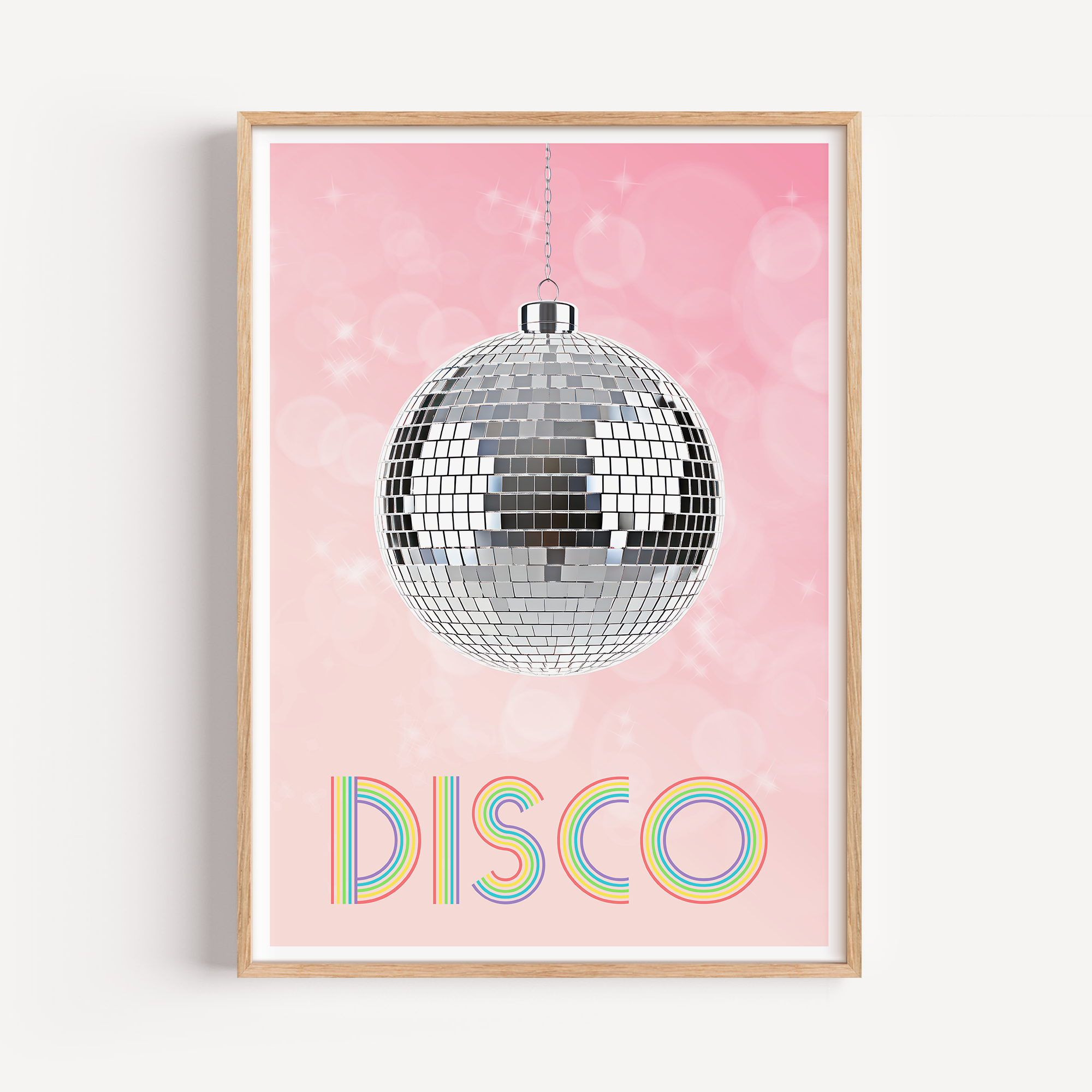 Unframed Retro Disco Ball Art Print