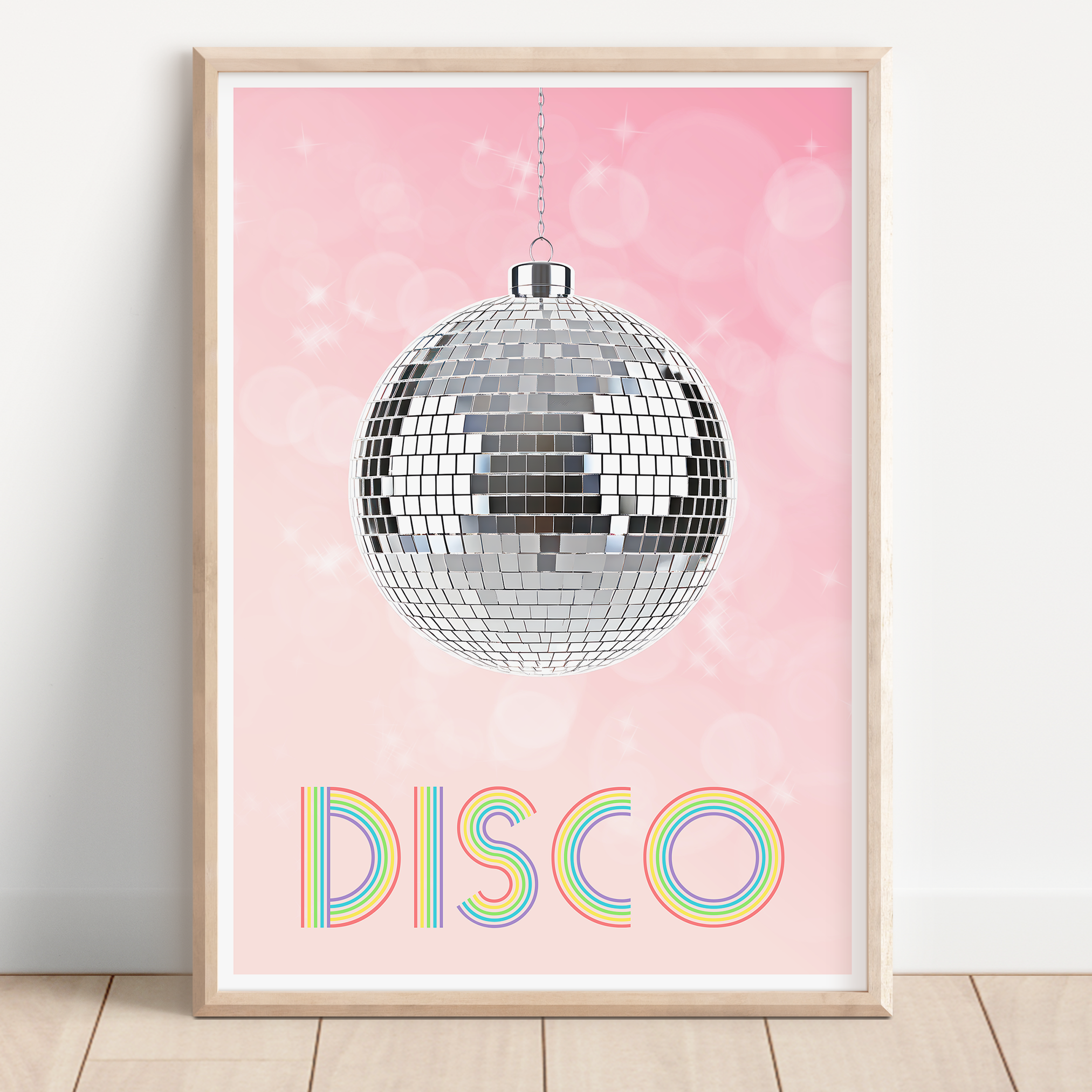 Unframed Retro Disco Ball Art Print