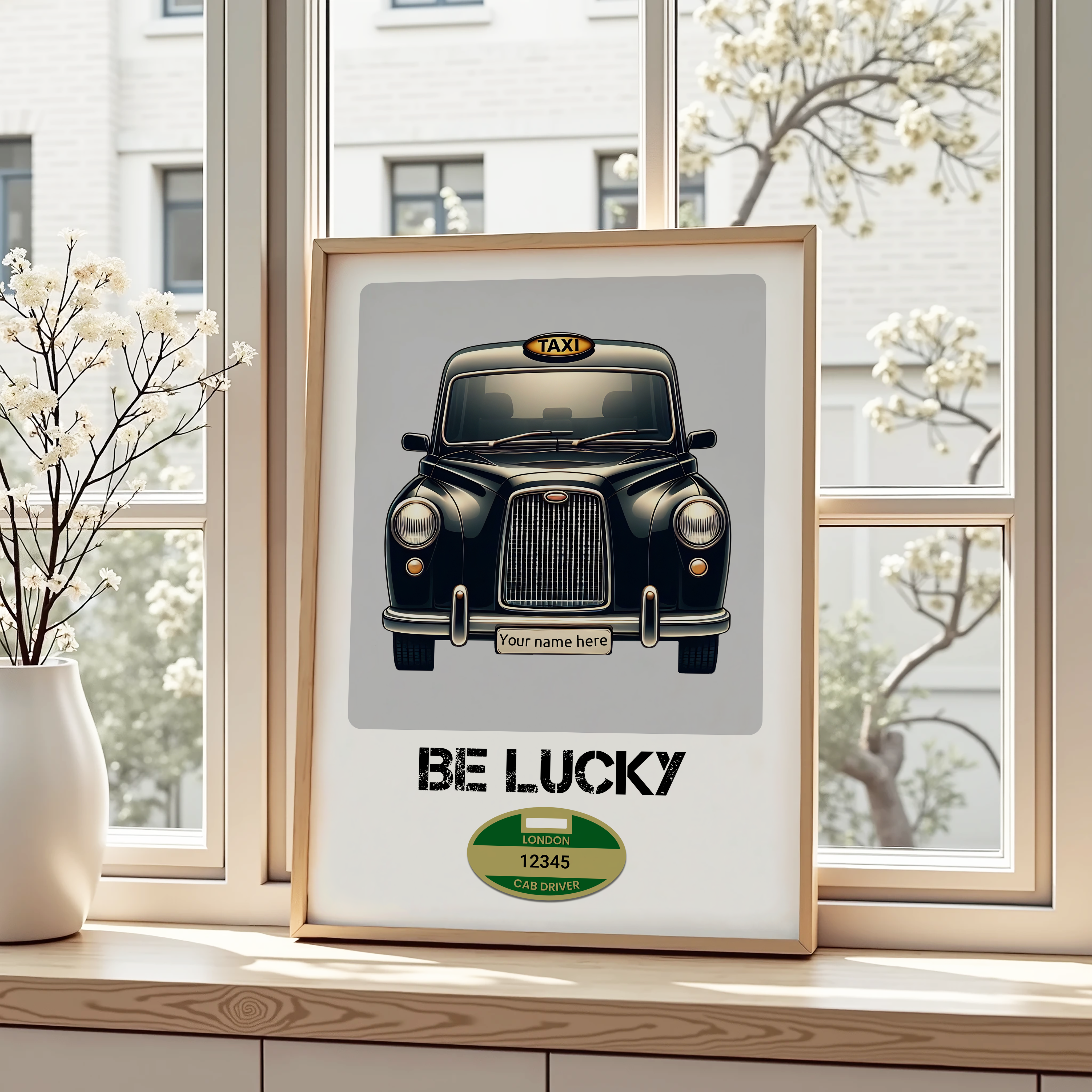 Unframed Personalised Taxi Art Print