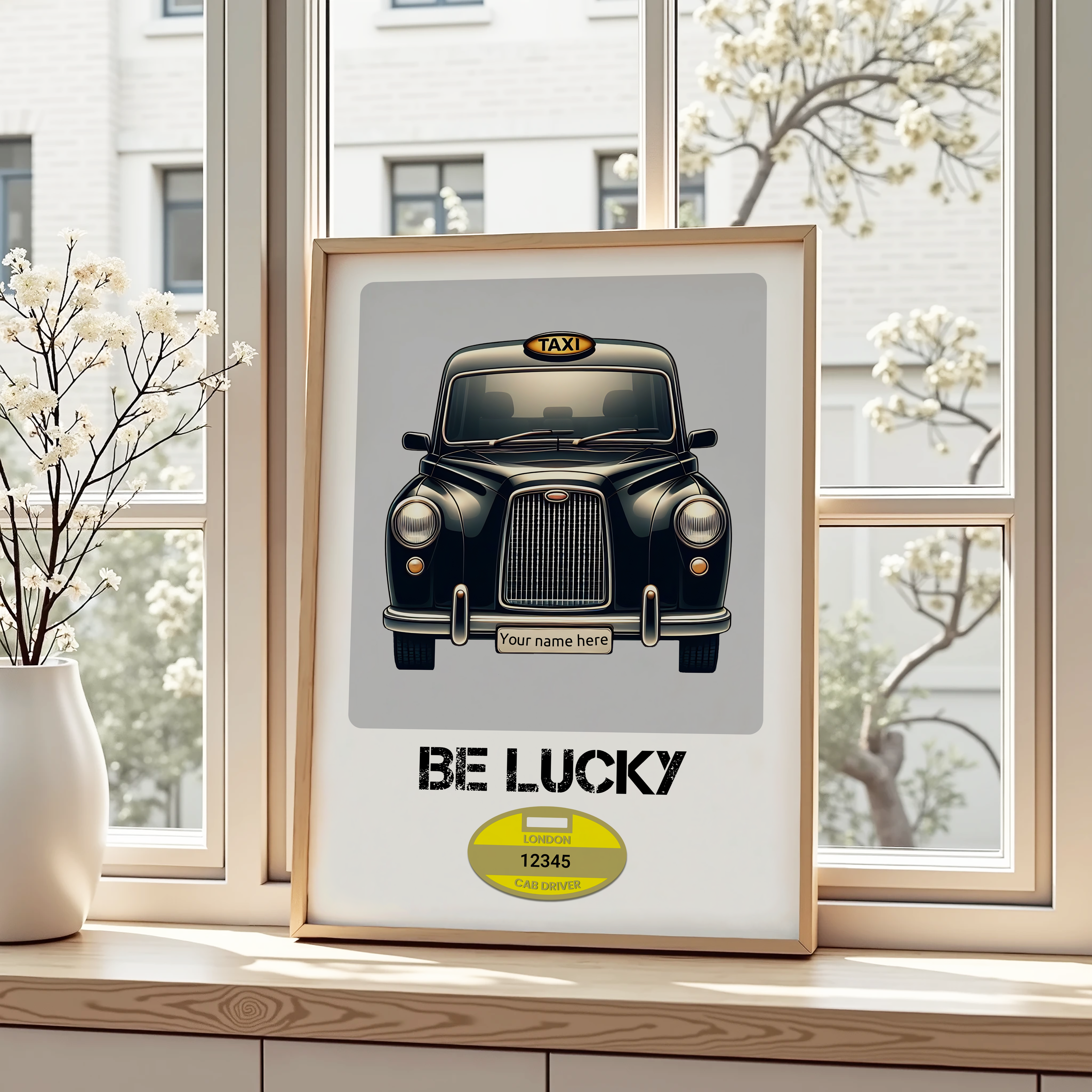 Unframed Personalised Taxi Art Print