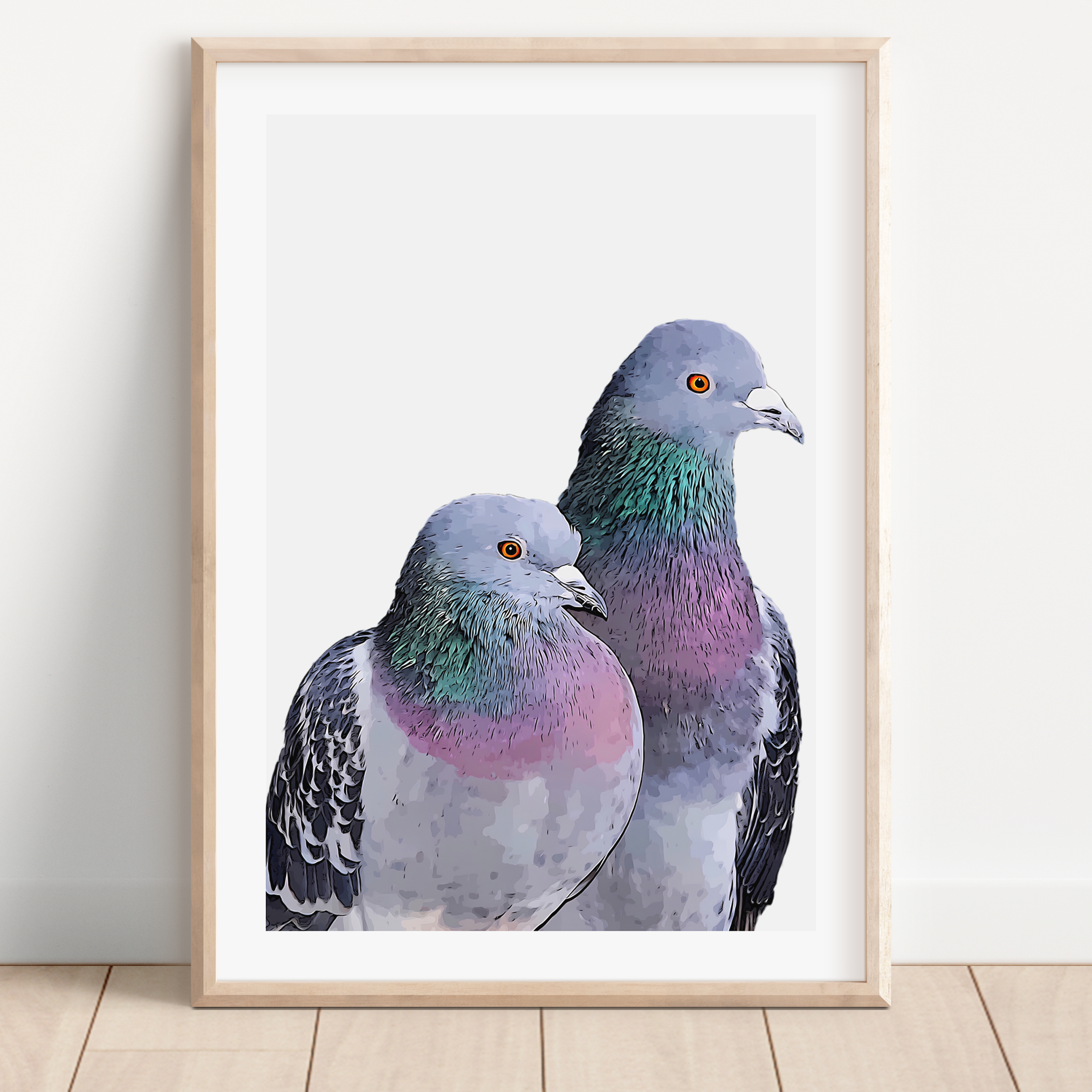 Pigeon Wall Art Print – Modern Bird Illustration for Animal & Urban Nature Lovers