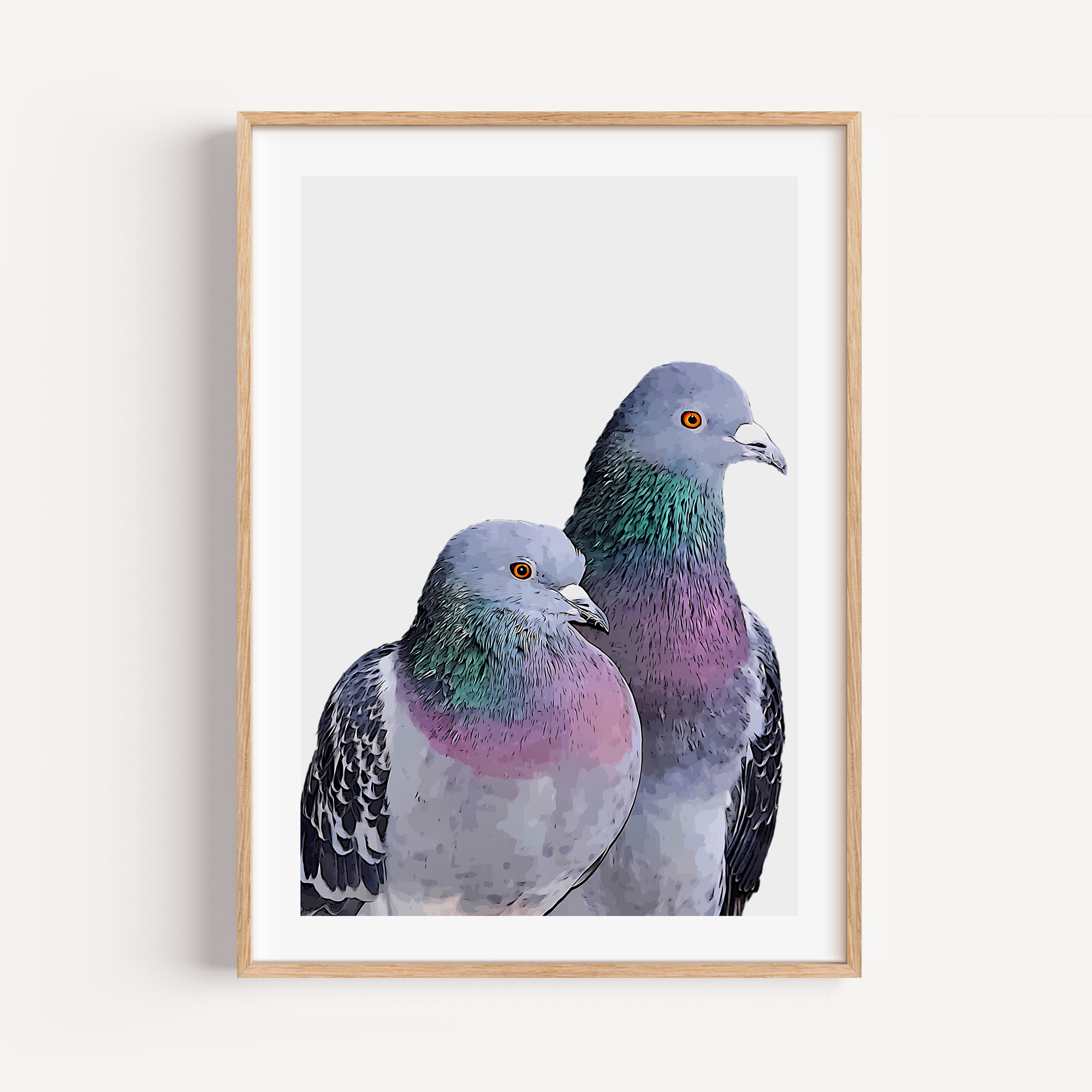 Pigeon Wall Art Print – Modern Bird Illustration for Animal & Urban Nature Lovers