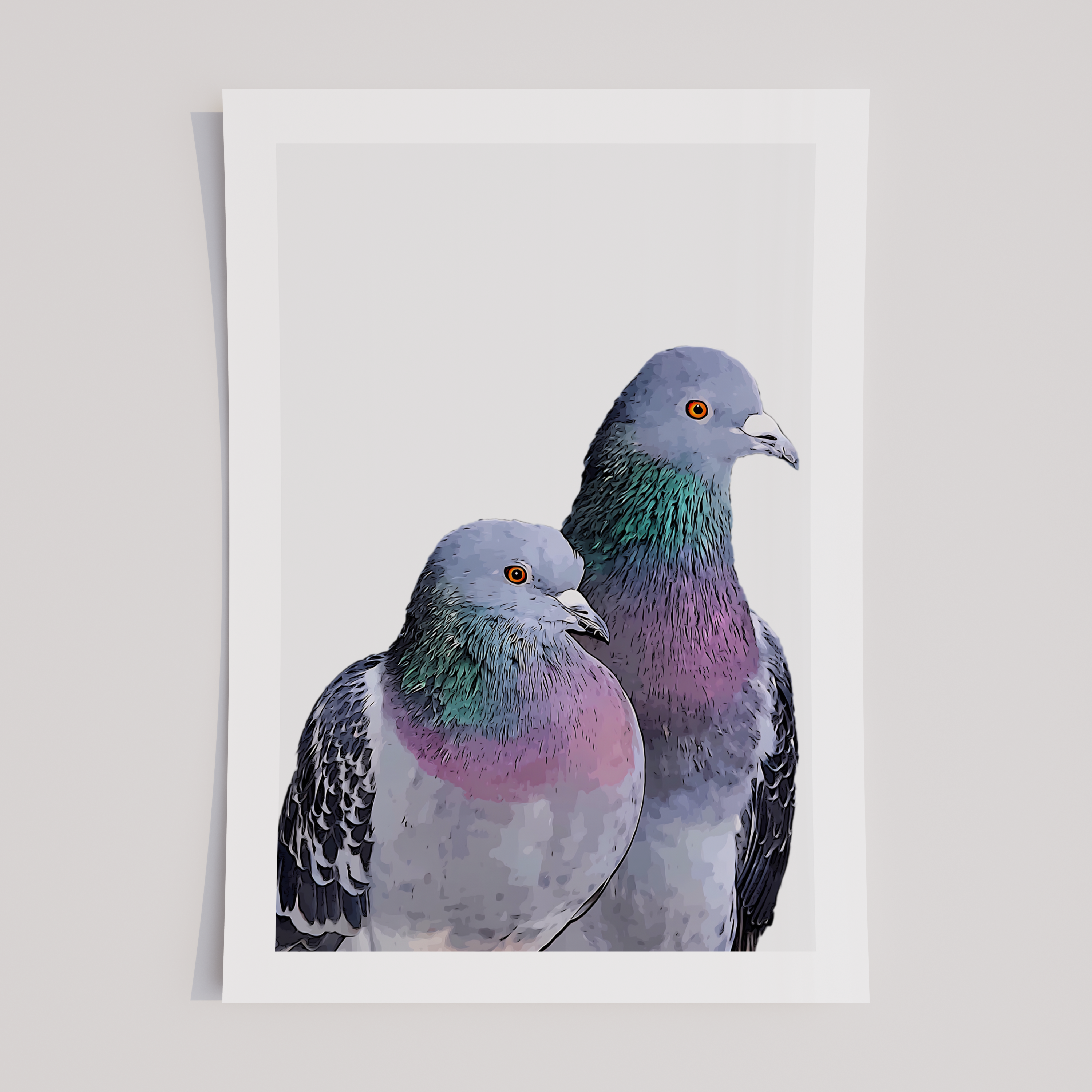 Pigeon Wall Art Print – Modern Bird Illustration for Animal & Urban Nature Lovers