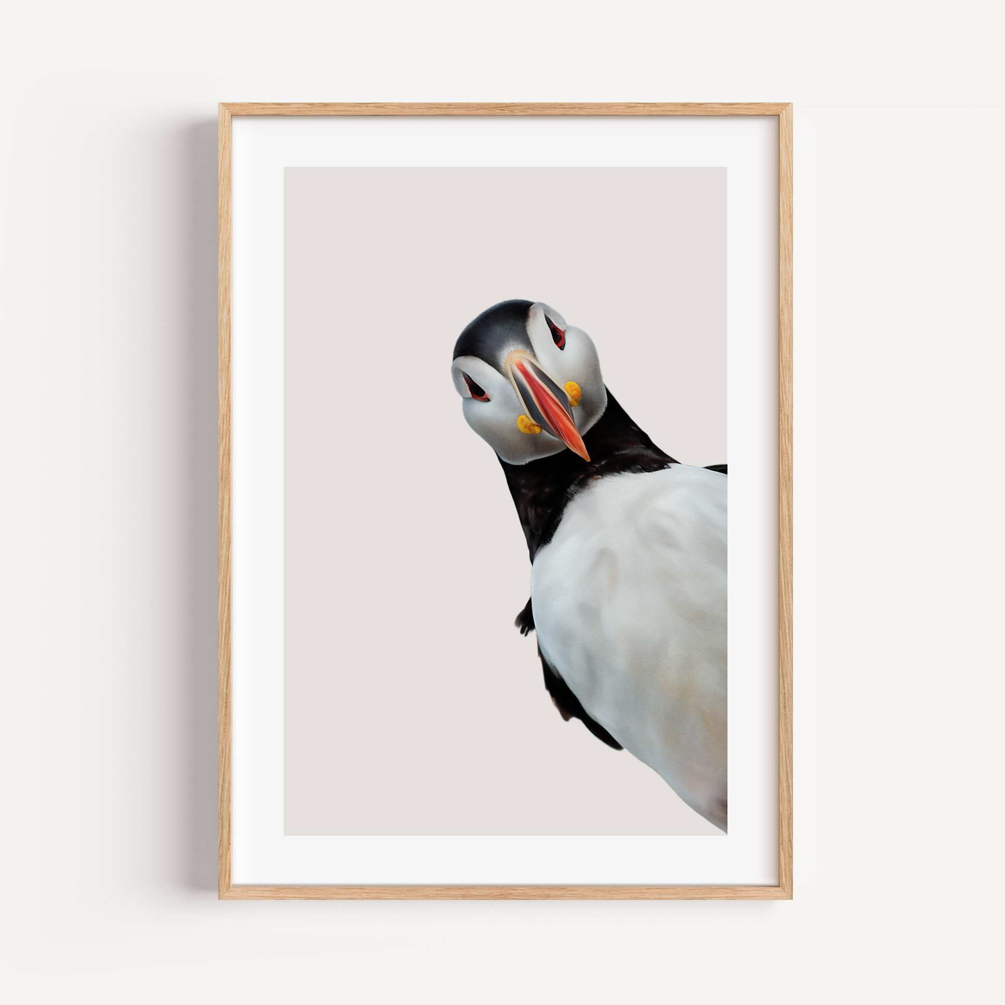 Unframed Puffin Wall Art Print – Cute Coastal Bird Illustration 